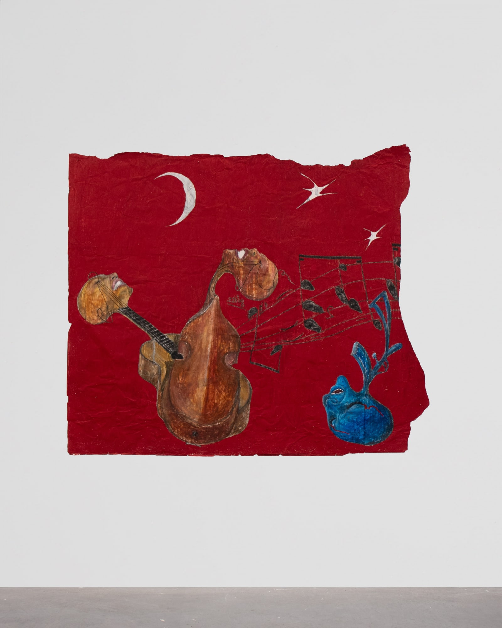 Pharaoh Kakudji Instrument Story - Acte 2, 2024 Mixed media on paper 168 x 148 cm. 66 .1 x 58.2 in.