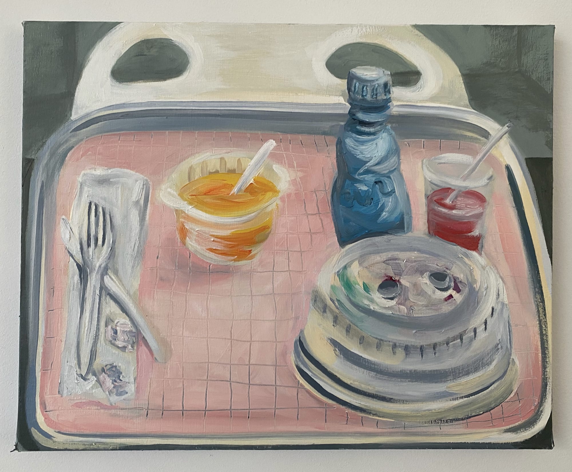 Abigail Parsons Patient Meal with Nutrient Shake, 2022 Oil on canvas 16 x 20 in.