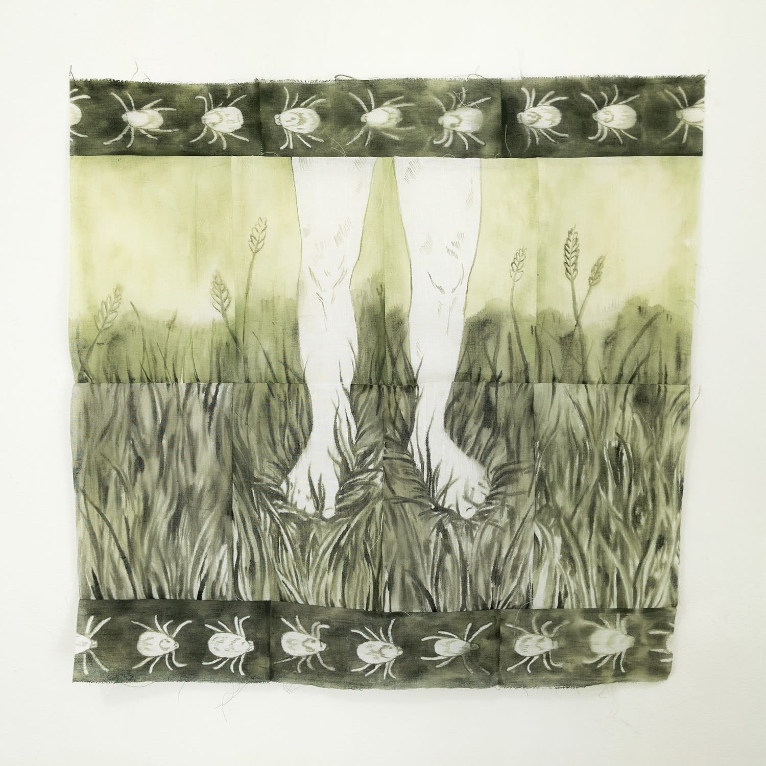 Kelsey Skordal The long grass, 2022 Acrylic on sewn cheesecloth 24 x 24 in.