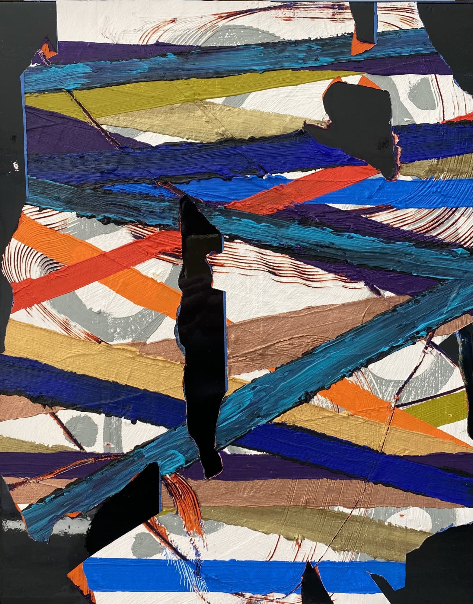 Brendan John Carroll Saint Maggie's Chapel, 2022 Oil, wax, tape and resin on canvas over panel 20 x 16 in.