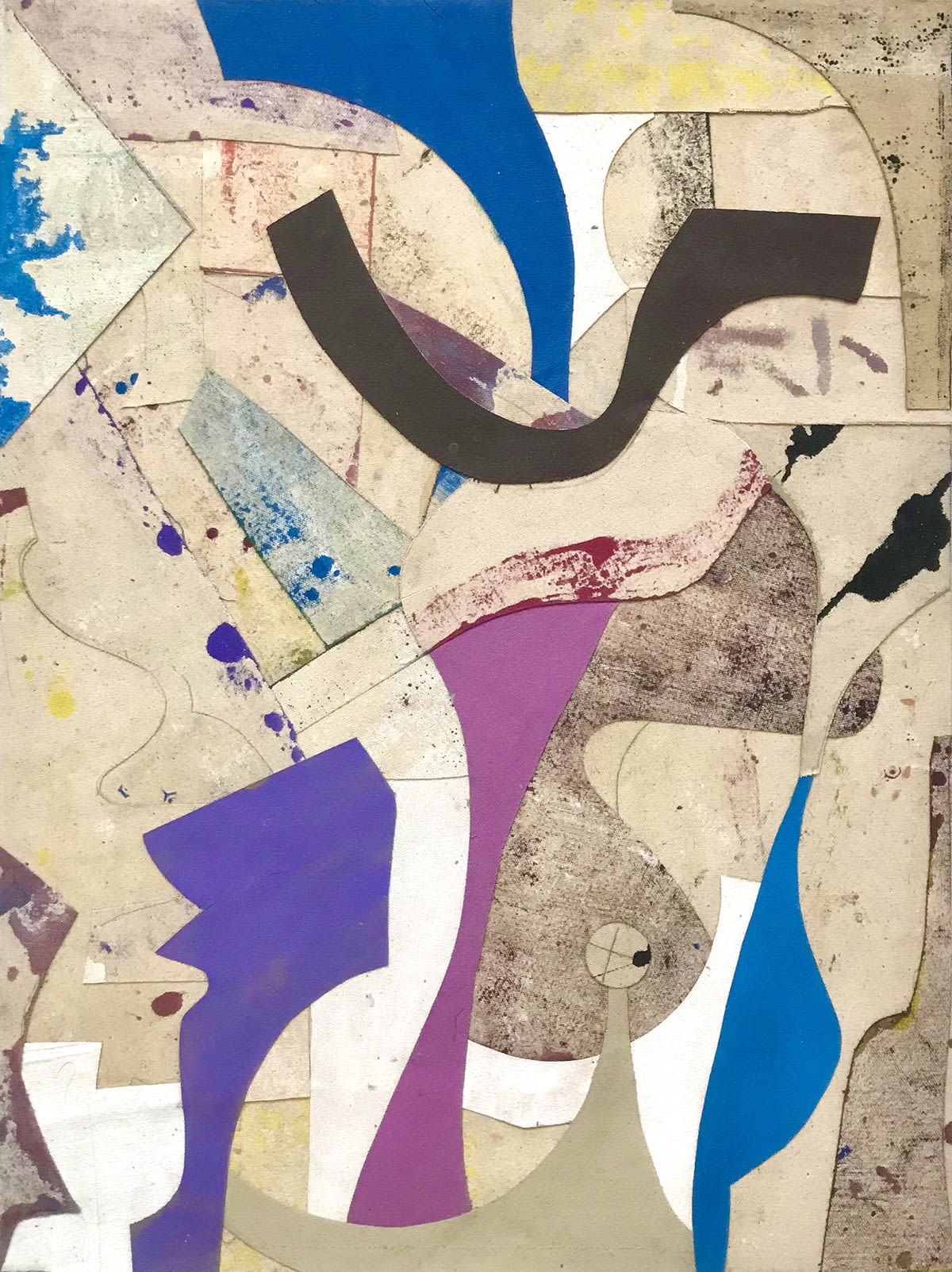 Stephen Proski Untitled 03, 2021 Oil and collage on canvas 24 x 18 in.