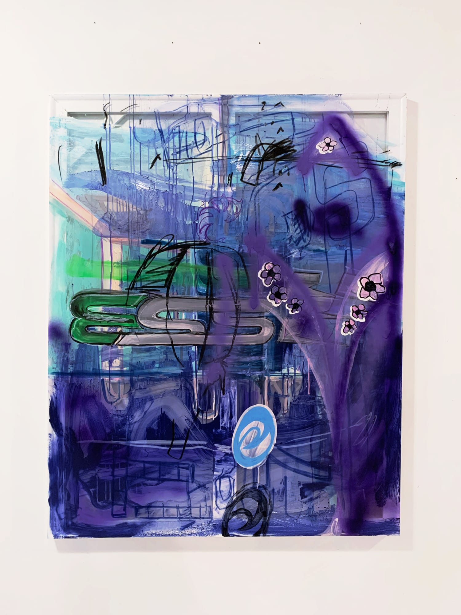 Grace Deal Surf the Gulf, 2021 Acrylic and spray on vinyl 60 x 48 in. $4,800