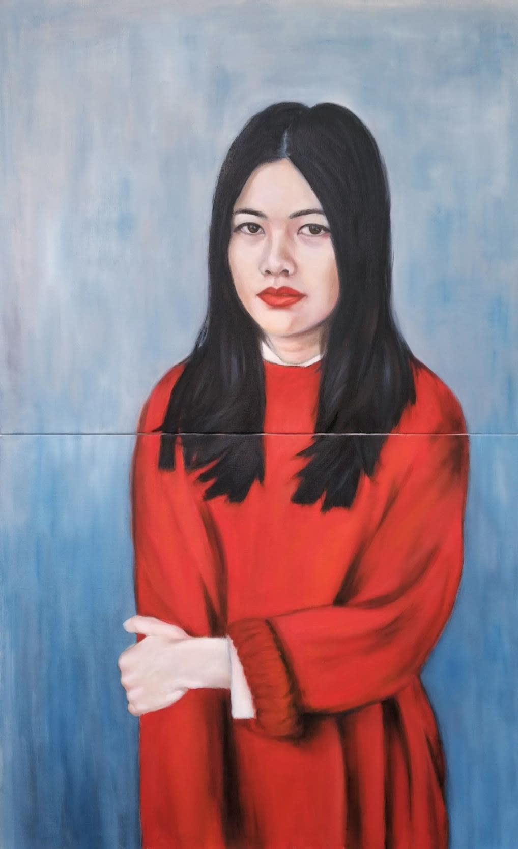 Grace Dam Red Lips, 2019 Oil on canvas 48 x 30 in. (diptych) $ 1,900