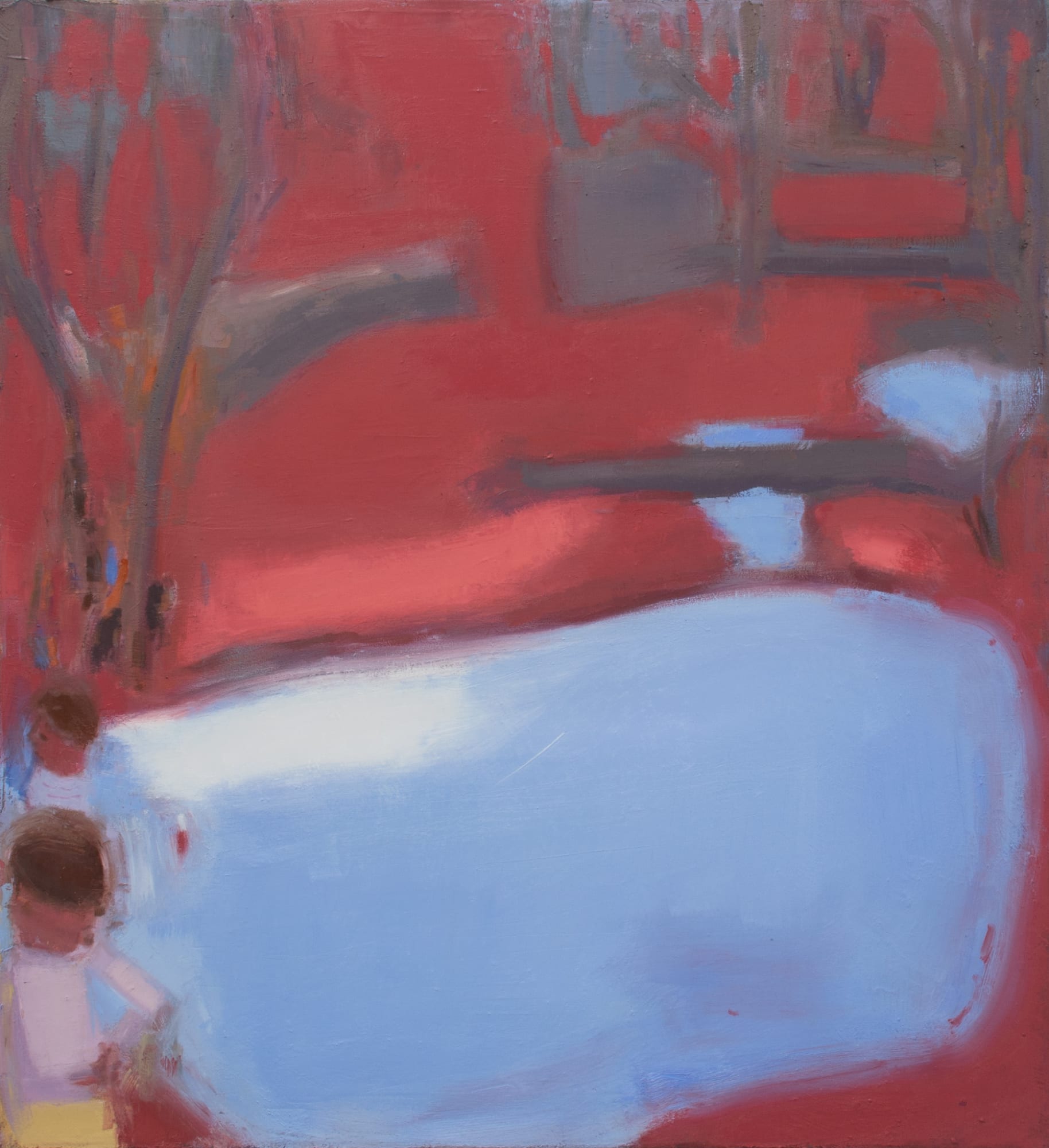 Andrew L. Shea, Winter Creek 2, 2023, Oil on canvas, 47 x 43 inches