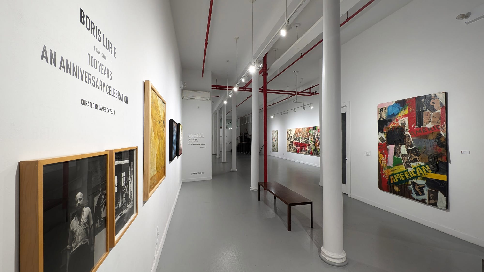 Installation View, "Boris Lurie: 100 Years," curated by James Cavello, Westwood Gallery NYC, 2024. Photo by Westwood Gallery NYC.