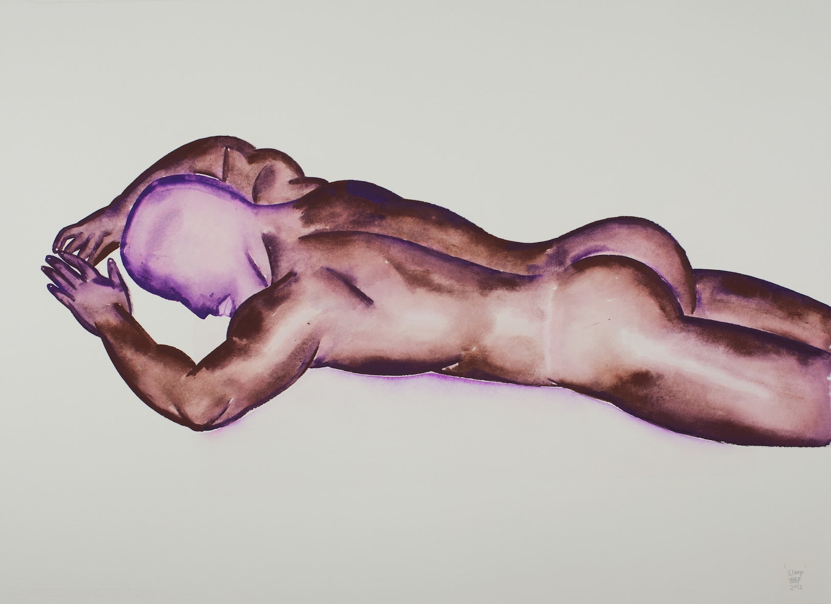 Sleep, HU Zi 胡子, 2012. Gouache on paper 纸上水粉, 56 × 76 cm