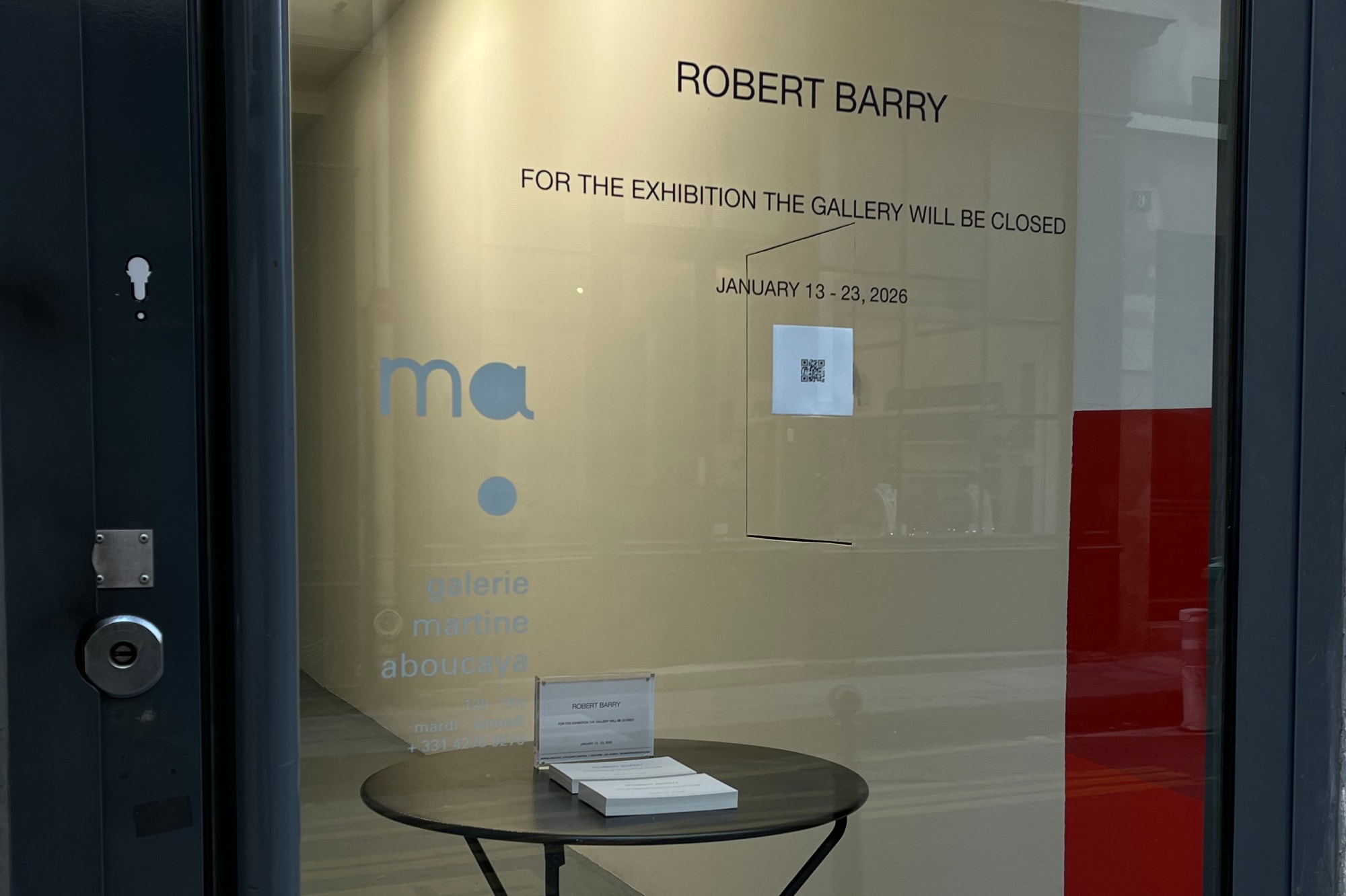 For the exhibition the gallery will be closed