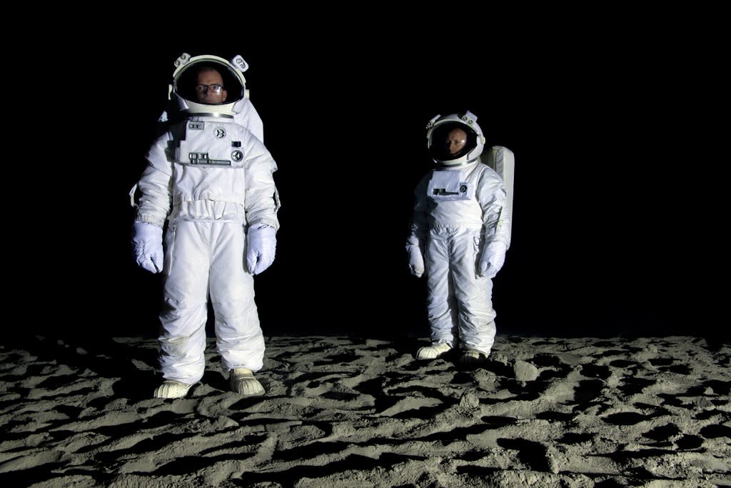 Bored astronauts on the moon