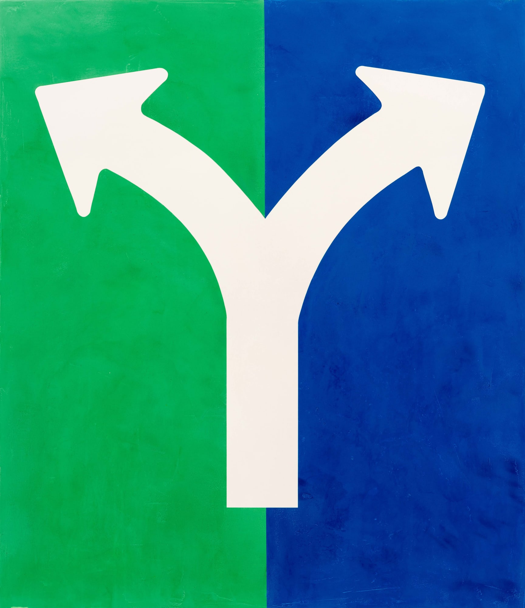 Y, 2020, pigmented marble powder on canvas, 150 x 130 cm