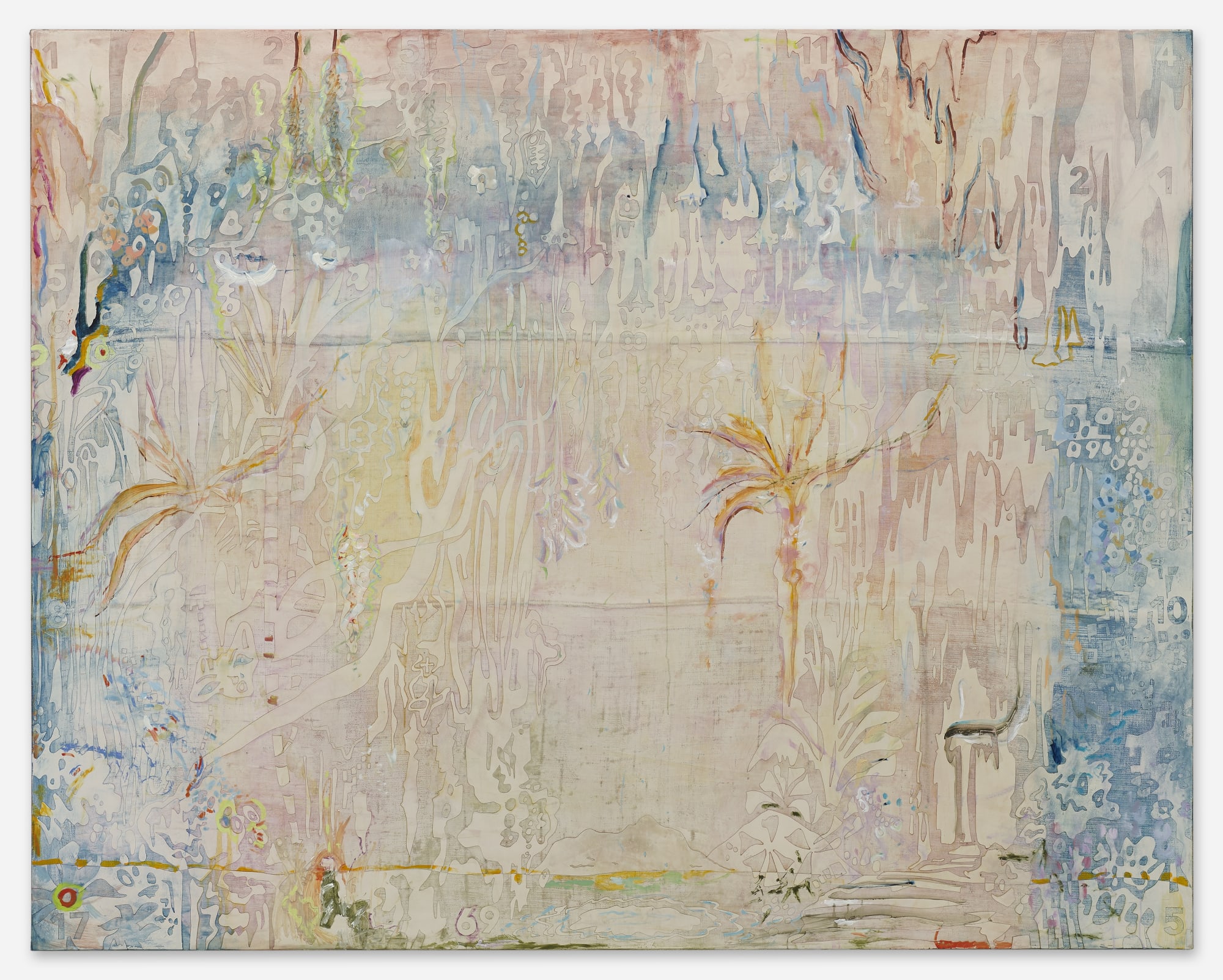 HOPELESS ROMANCE, 2021, oil on marble powder on jute, 190 x 240 cm