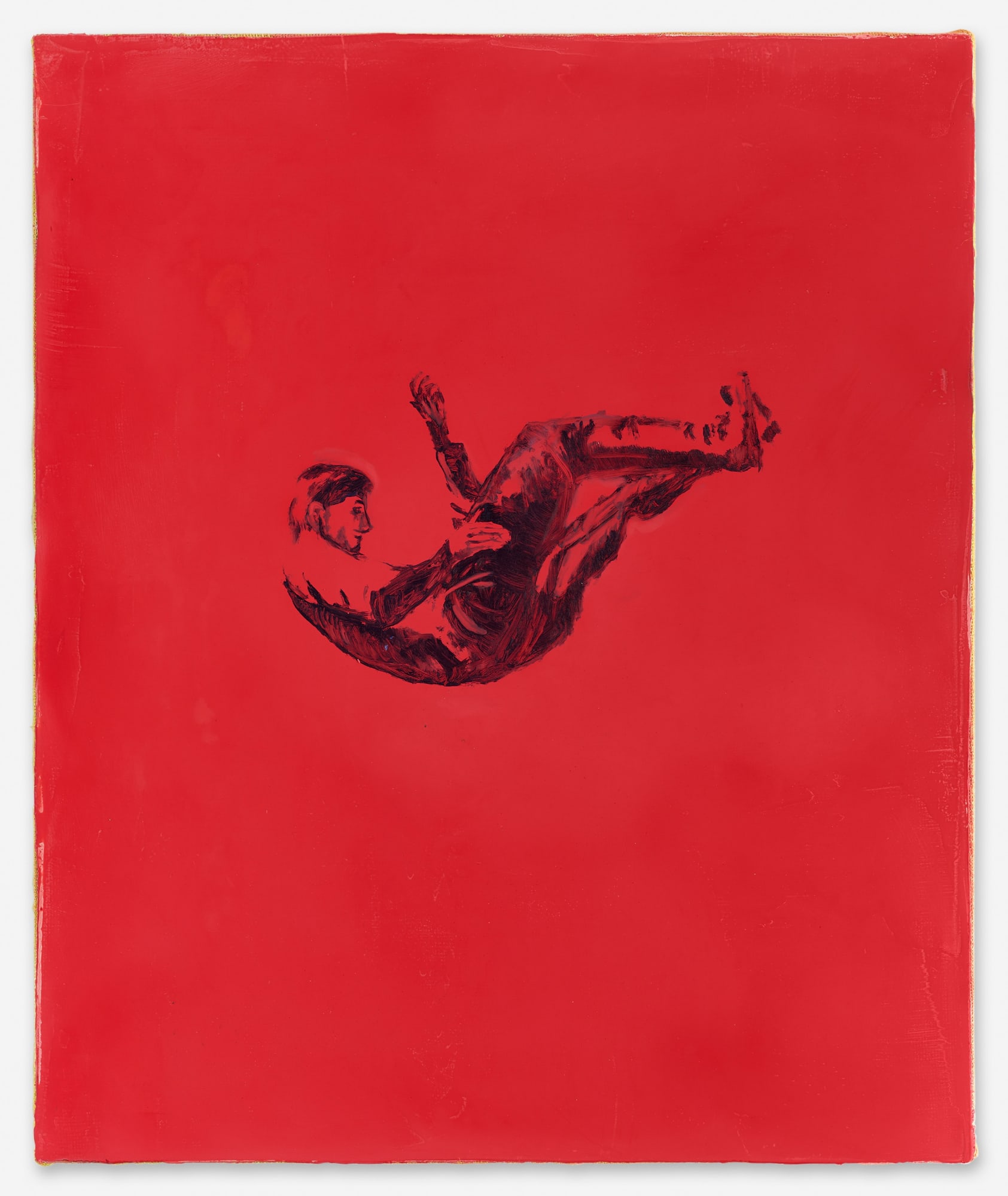 still sorry not sorry, 2021, oil on pigmented marble powder on jute, 60 x 50 cm