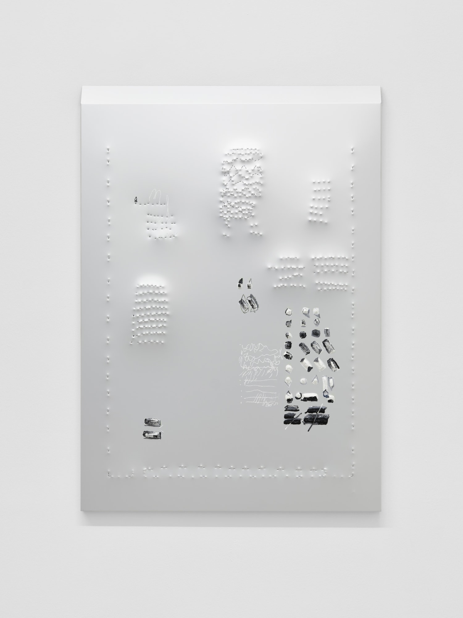 Menu plate4_Looped movie production, 2021, oil paint, spray paint on hand-tapped aluminum, 100 x 70 cm