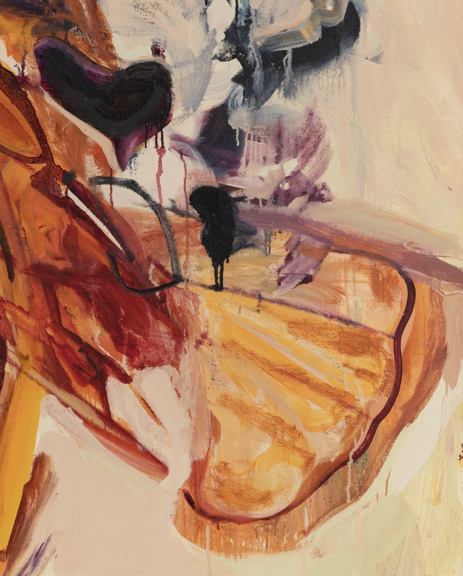 Detail, Flesh, 2024, oil on linen, 107 x 140 cm | 42 x 55 in