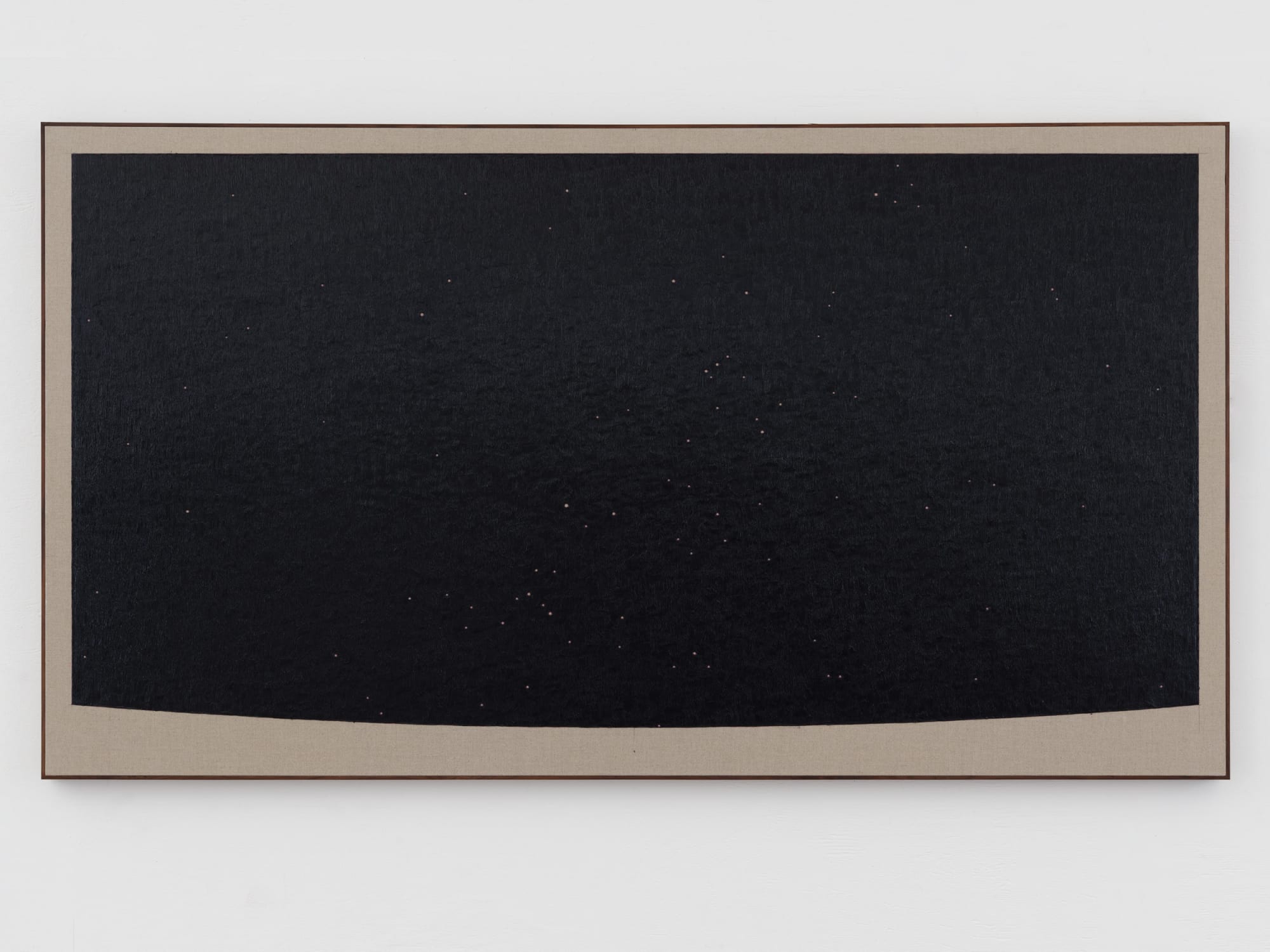 Zurich, Switzerland. View South. 1 January 2100. | 2022, oil on linen in walnut frame, 110 × 200 cm