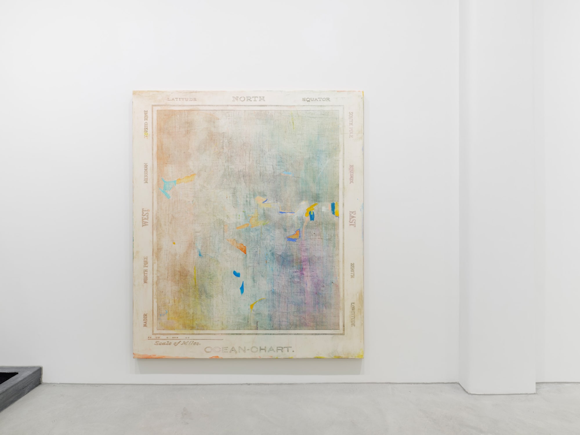 SOPHIE REINHOL, EMPTY MAP (FOR NELLA), 2021, oil on marble powder on jute, 220 x 190 cm