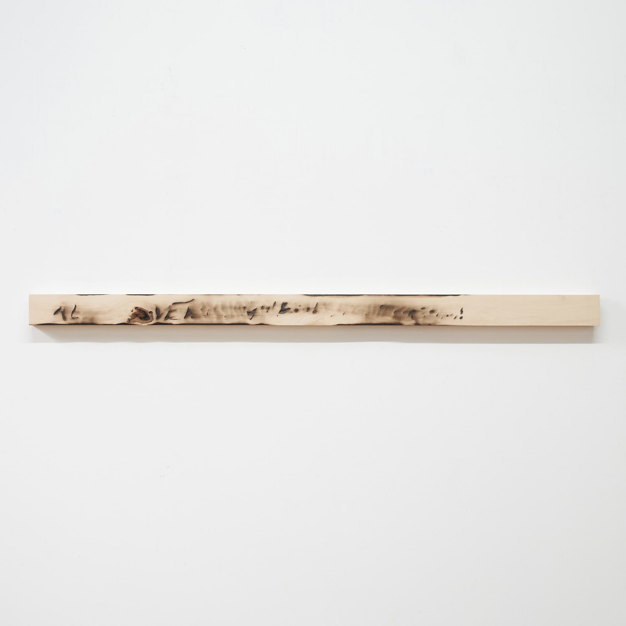 DAVID LINDSAY, NUDE BRUISE (A LOVER RUNNING A LONG NAIL DOWN YOUR SPINE), 2023, PAINT ON LINDEN WOOD, 8 x 152.5 x 7 CM | 3.25 x 60 x 2.75 IN
