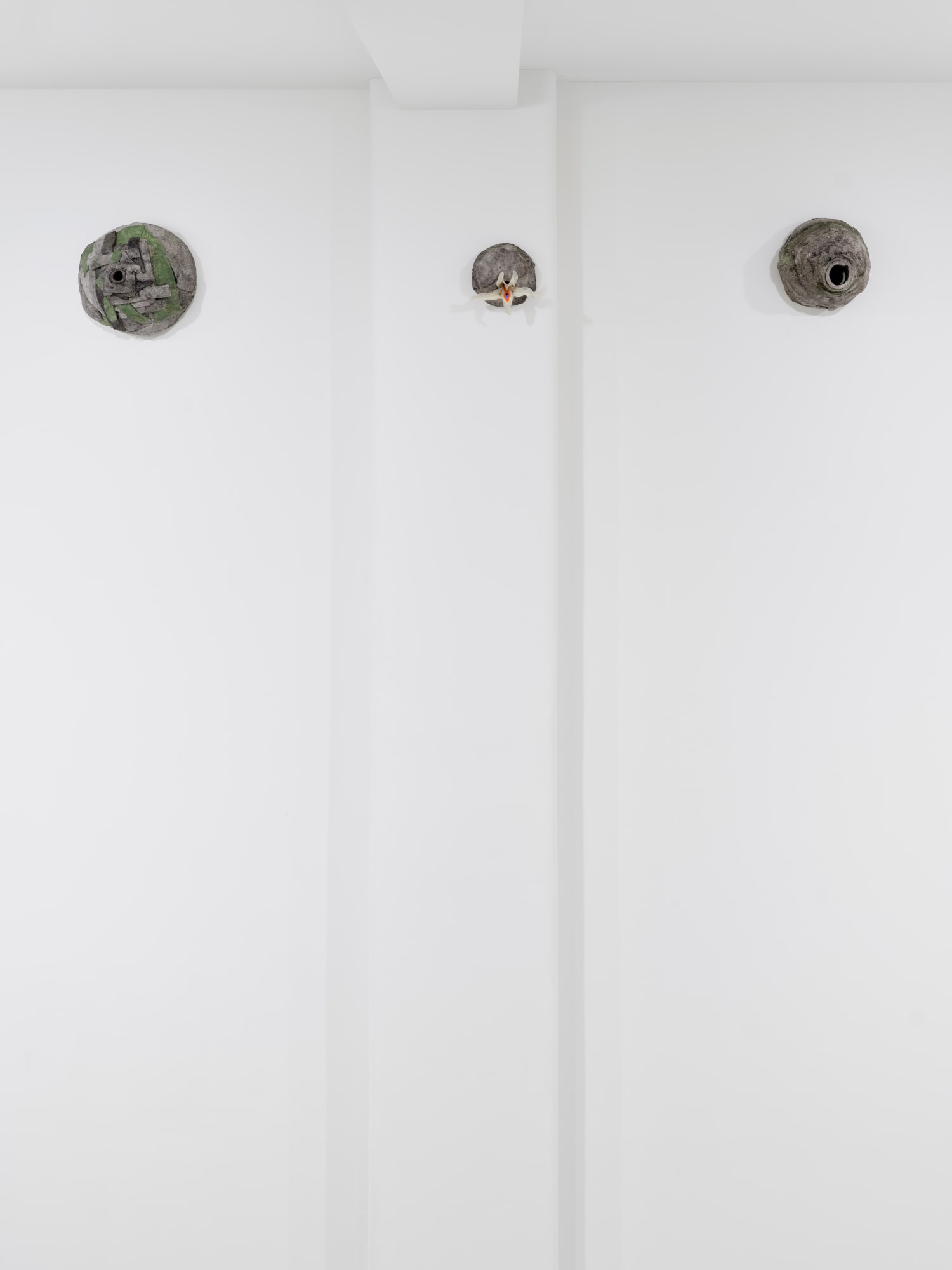 Untitled (Nests #4 to #6), 2024, fibre cement, acrylic paint, ca. 30 x 30 x 20