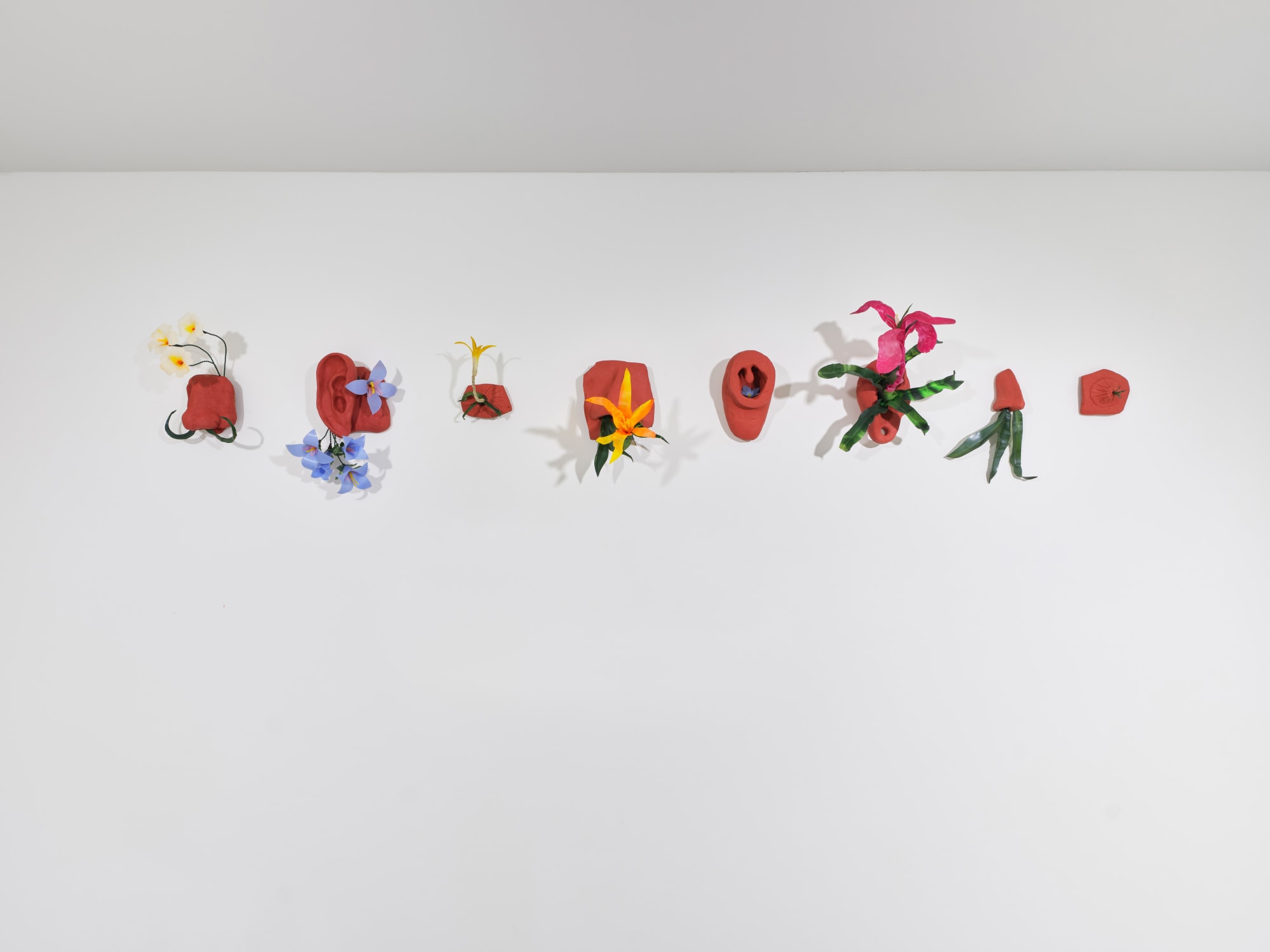 Metaphytosis (#1 - #8), 2024, burned clay, shape-memory polymer, wire, various dimensions