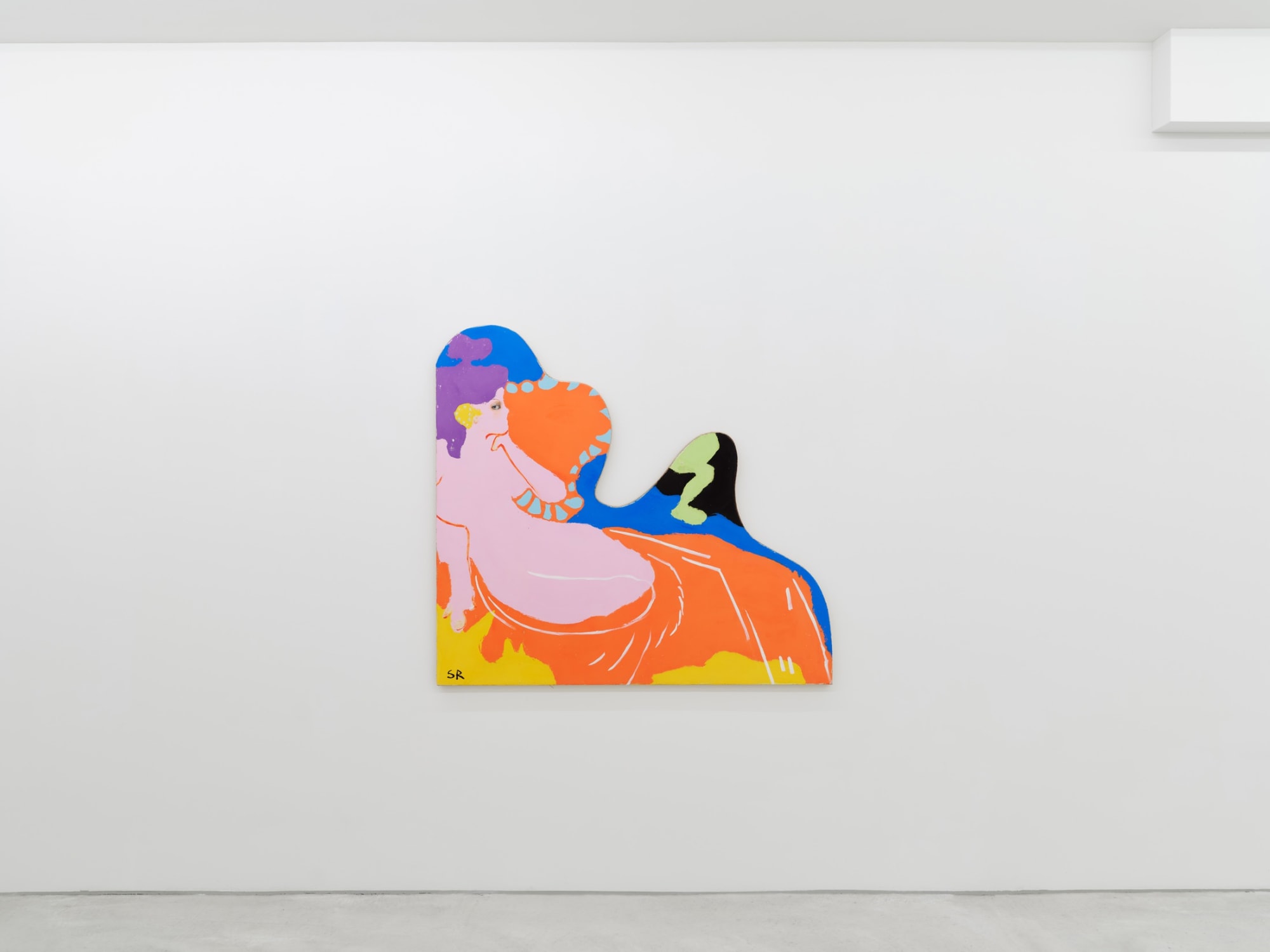 The Baron and his Moral/HER, 2024, oil and pigmented marble powder on jute, 130 x 130 cm | 51.2 x 51.2 in.