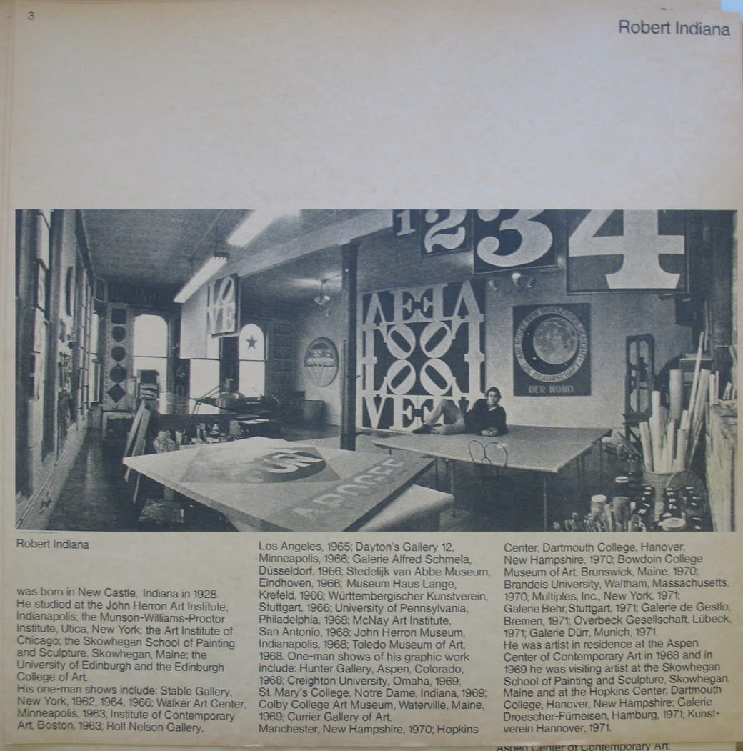 eliot elisofon, robert indiana in his studio, 1971