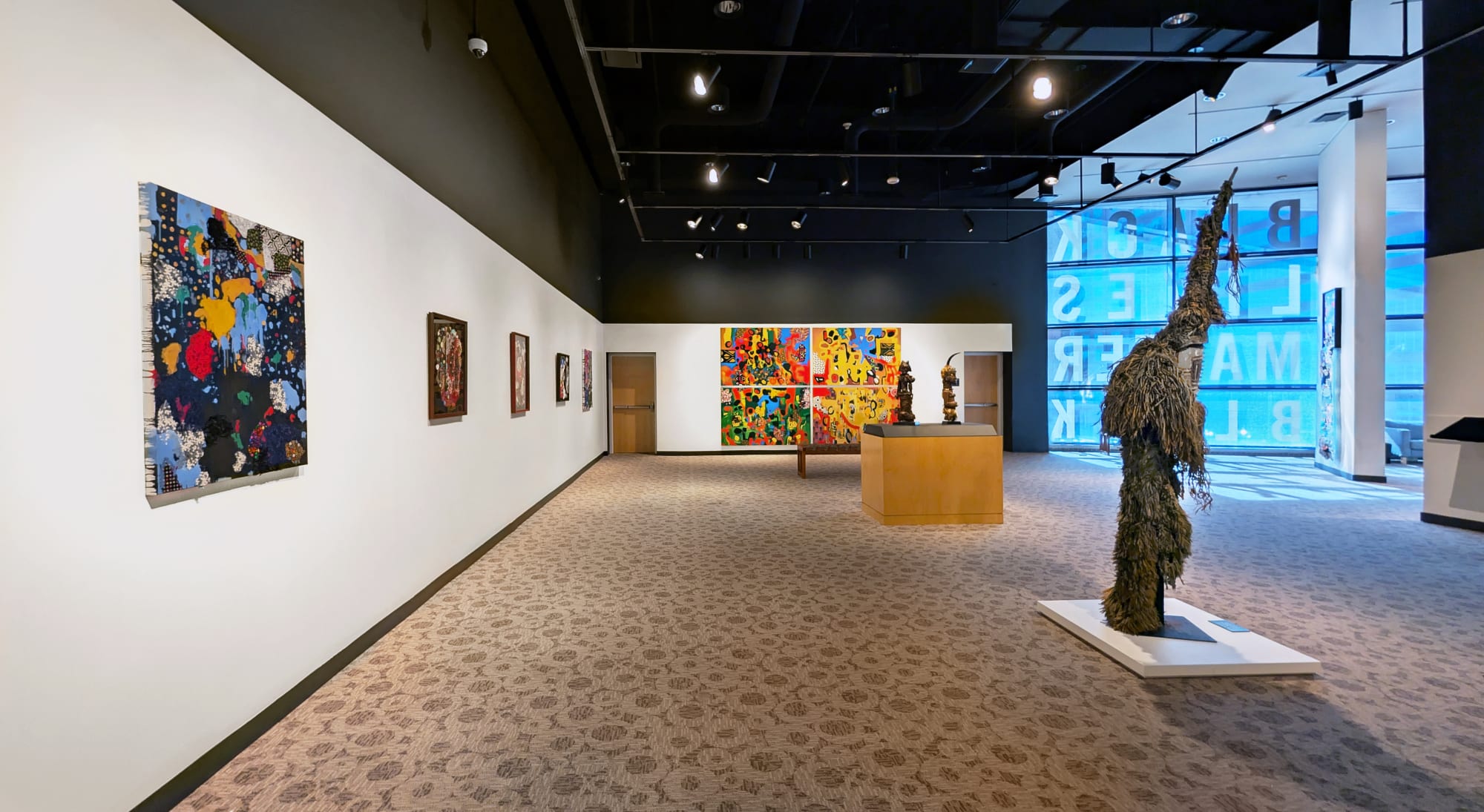 Installation view of Danny Simmons: The Journey to Everything at the Reginald F. Lewis Museum, Baltimore, MD, 2024