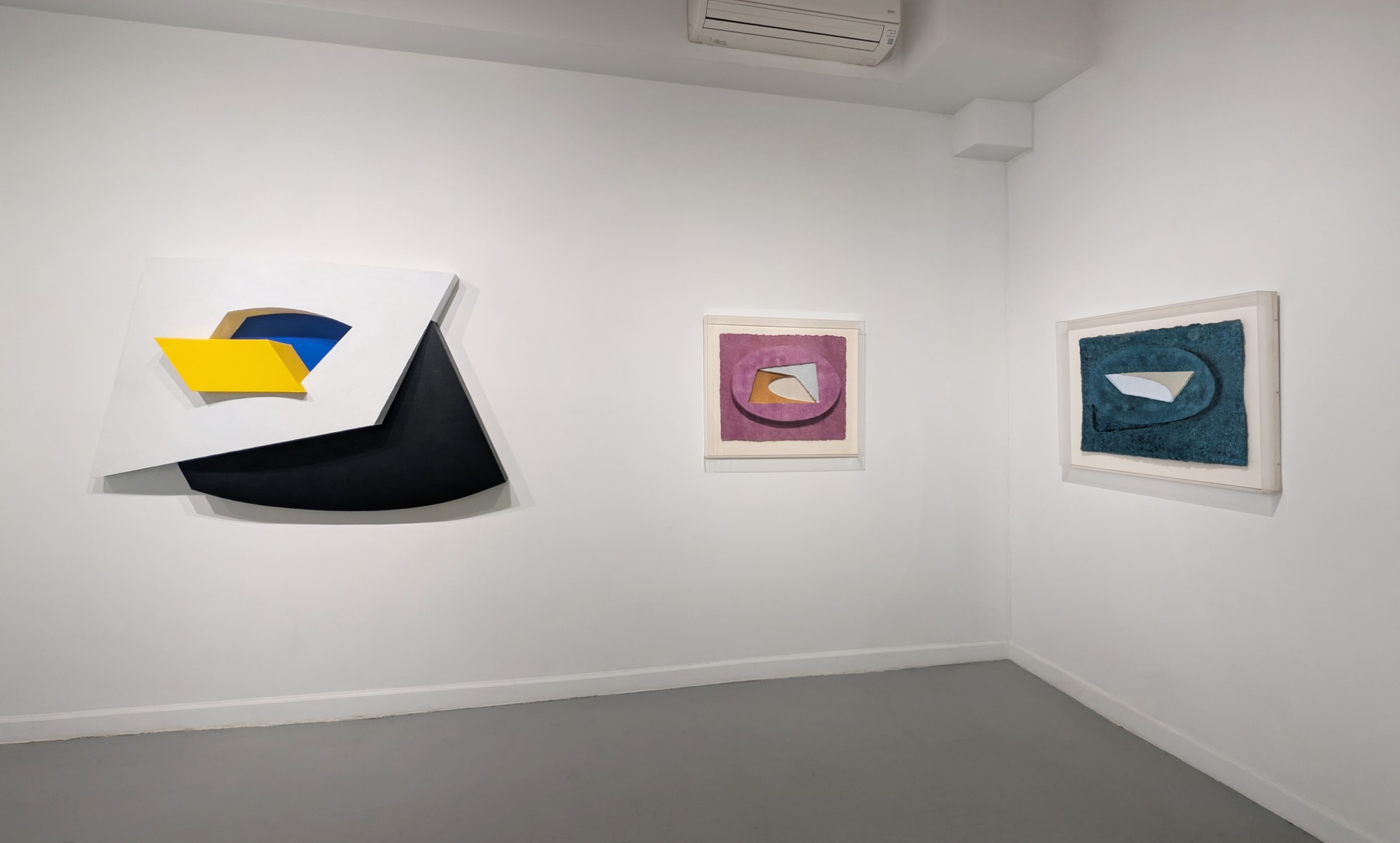 Installation view of our 2025 exhibition Charles Hinman: Paper Matters, 1980s at Westwood Gallery NYC