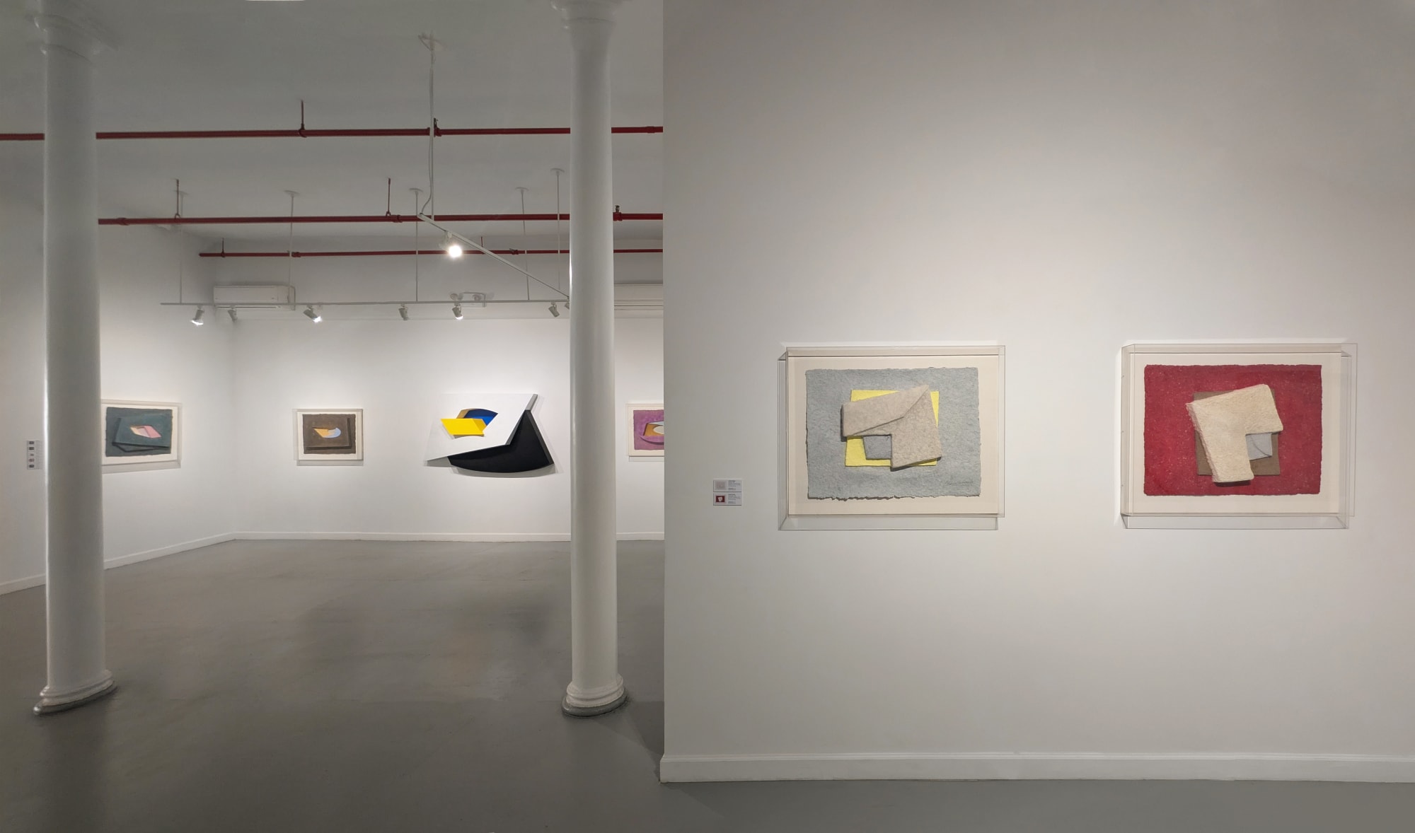 Installation view of our 2025 exhibition Charles Hinman: Paper Matters, 1980s at Westwood Gallery NYC