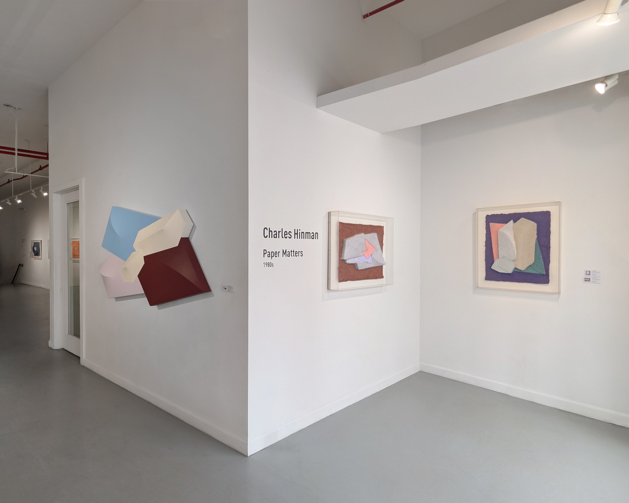 Installation view of our 2025 exhibition Charles Hinman: Paper Matters, 1980s at Westwood Gallery NYC