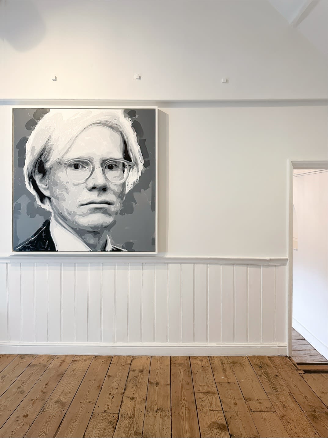 Installation view of 2025 exhibition 'Andy Warhol: My True Story' at Newlands House Gallery in Petworth, UK