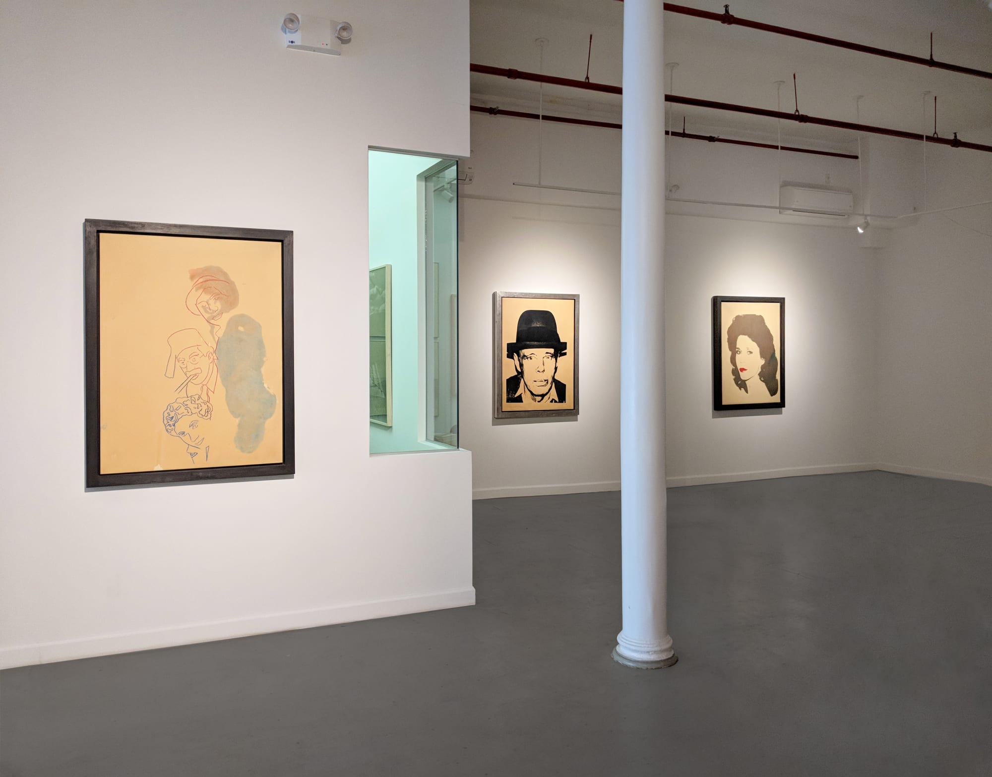 Installation view of 2018 exhibition, Andy Warhol: Unique Studio Screenprints, at Westwood Gallery NYC