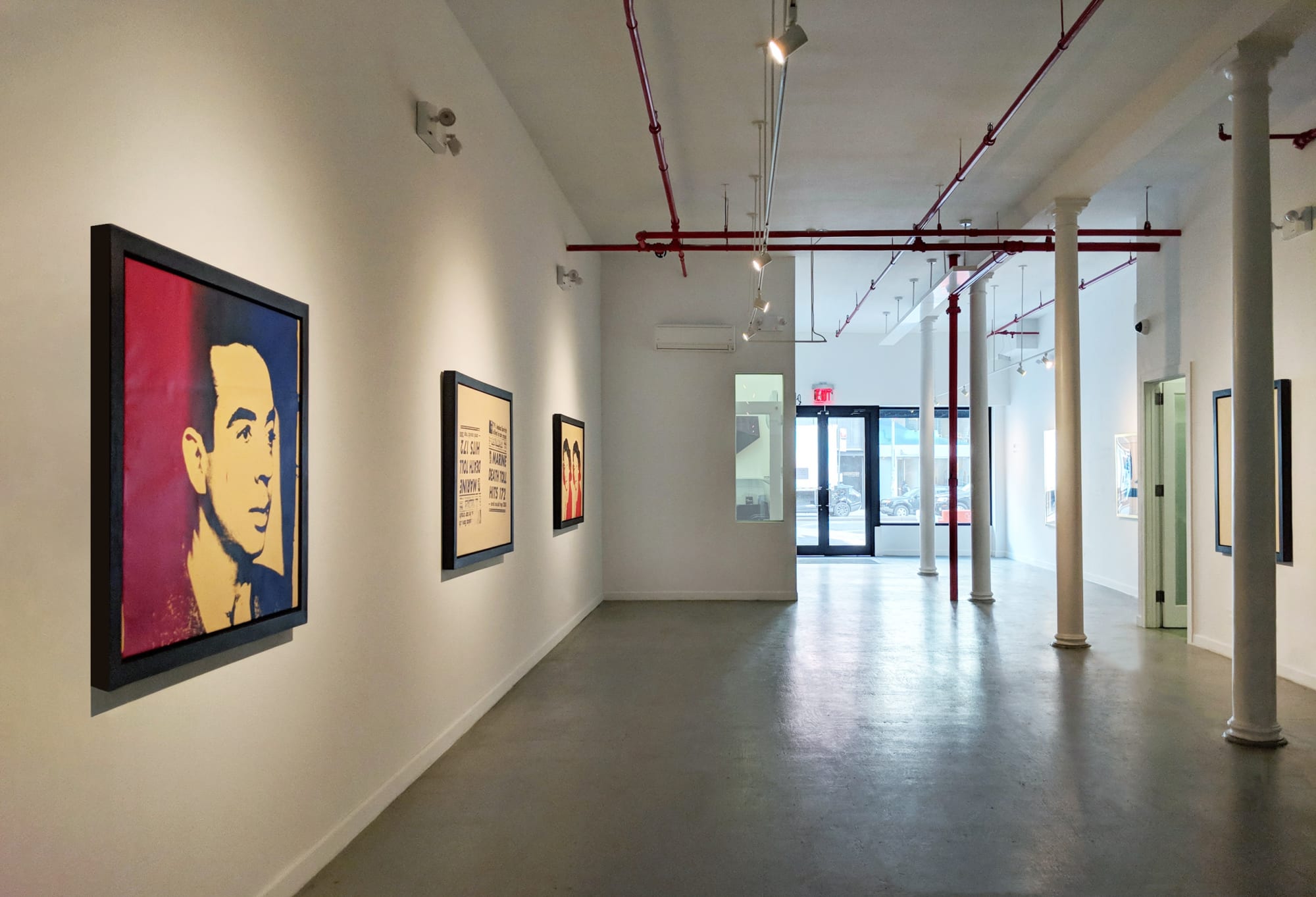 Installation view of 2018 exhibition, Andy Warhol: Unique Studio Screenprints, at Westwood Gallery NYC