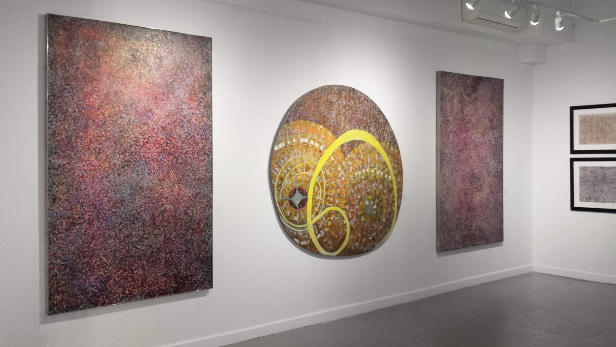 Installation view of 2017 exhibition James Juthstrom: Paintings from the Loft at Westwood Gallery NYC