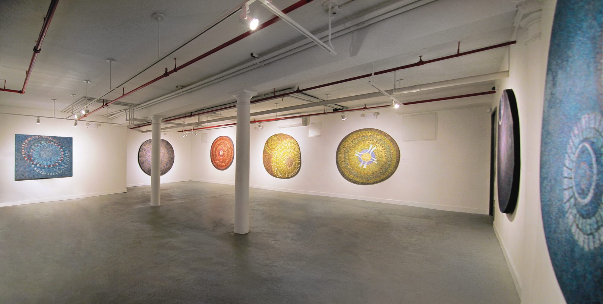 Installation view of 2017 exhibition James Juthstrom: Paintings from the Loft at Westwood Gallery NYC