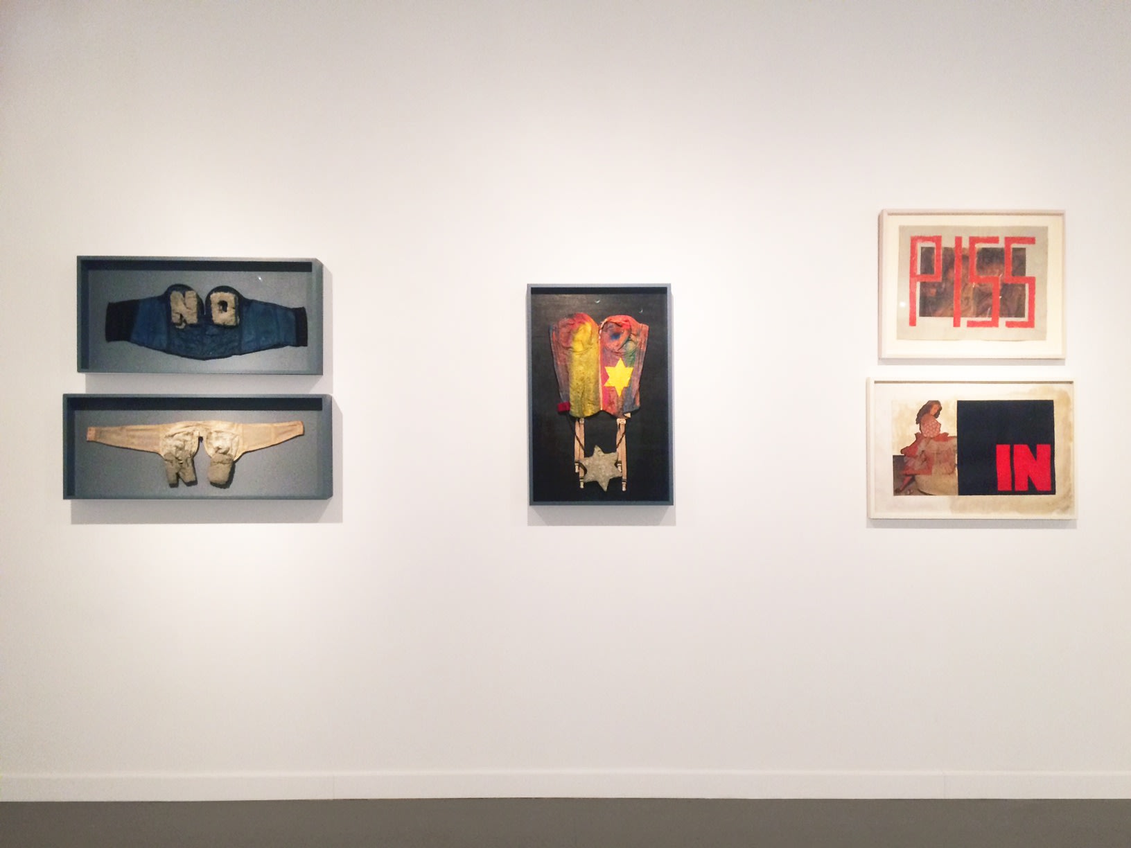 Installation view of 2017 exhibition, Boris Lurie: Life After Death, at Westwood Gallery NYC