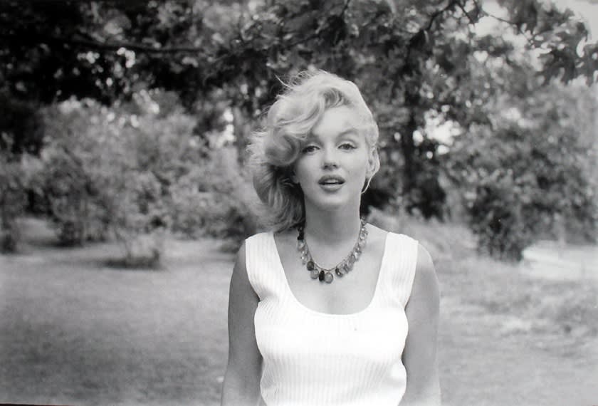 Black and white photograph of Marilyn Monroe