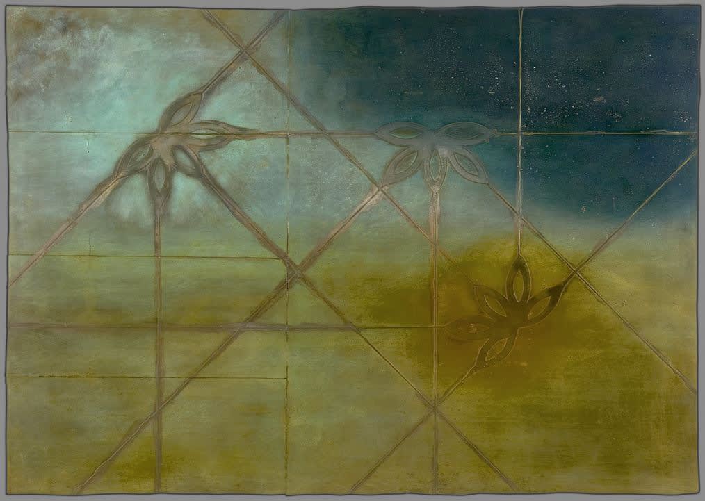 Green and blue oxidized copper