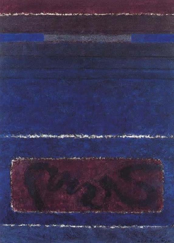 Blue and purple abstract painting