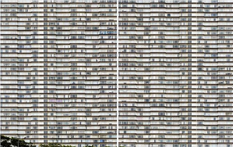 Photograph of the exterior of an apartment building without visible background or foreground