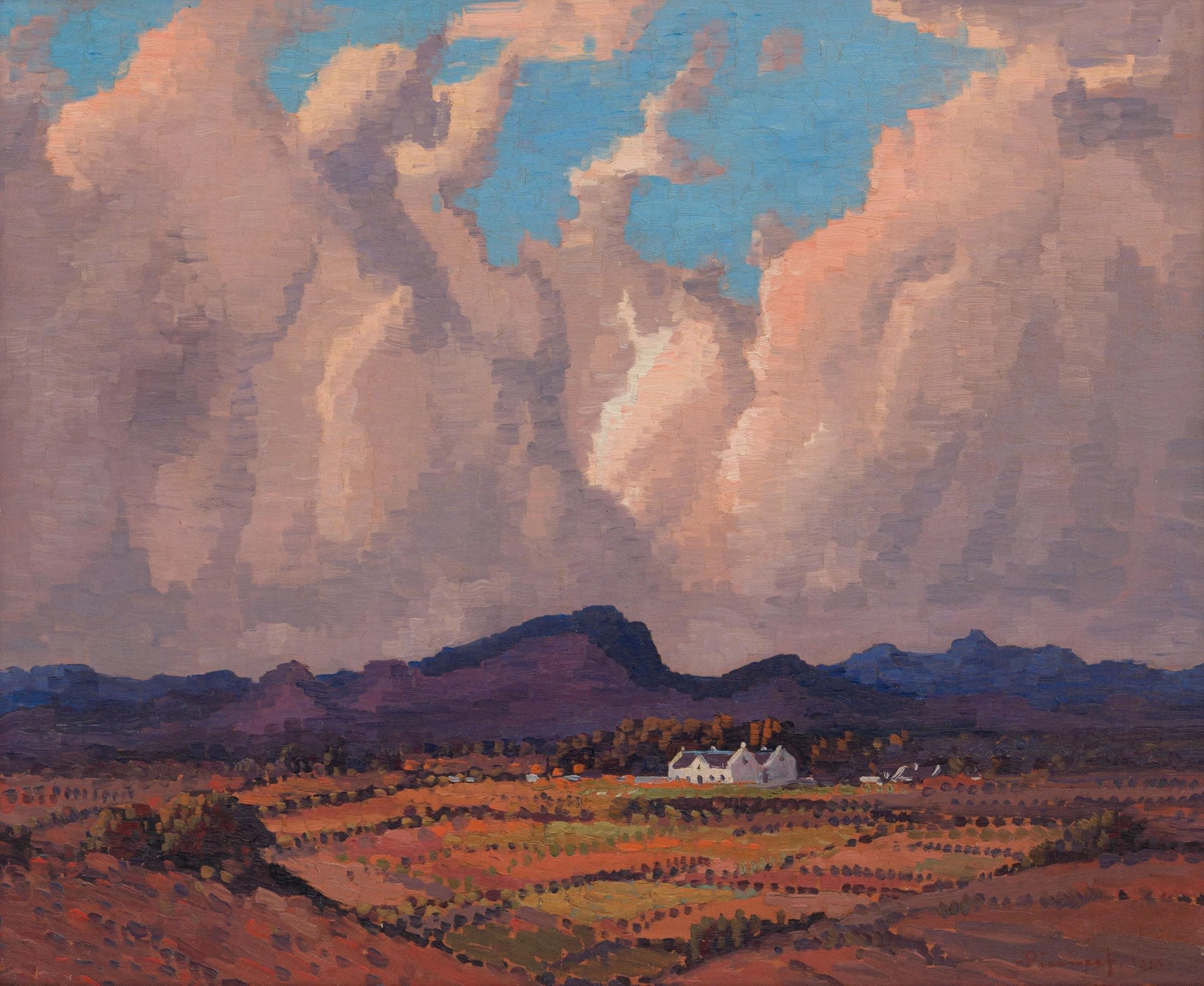 JH Pierneef, Boland Farm, 1921 oil on canvas, 45 x 55 cm