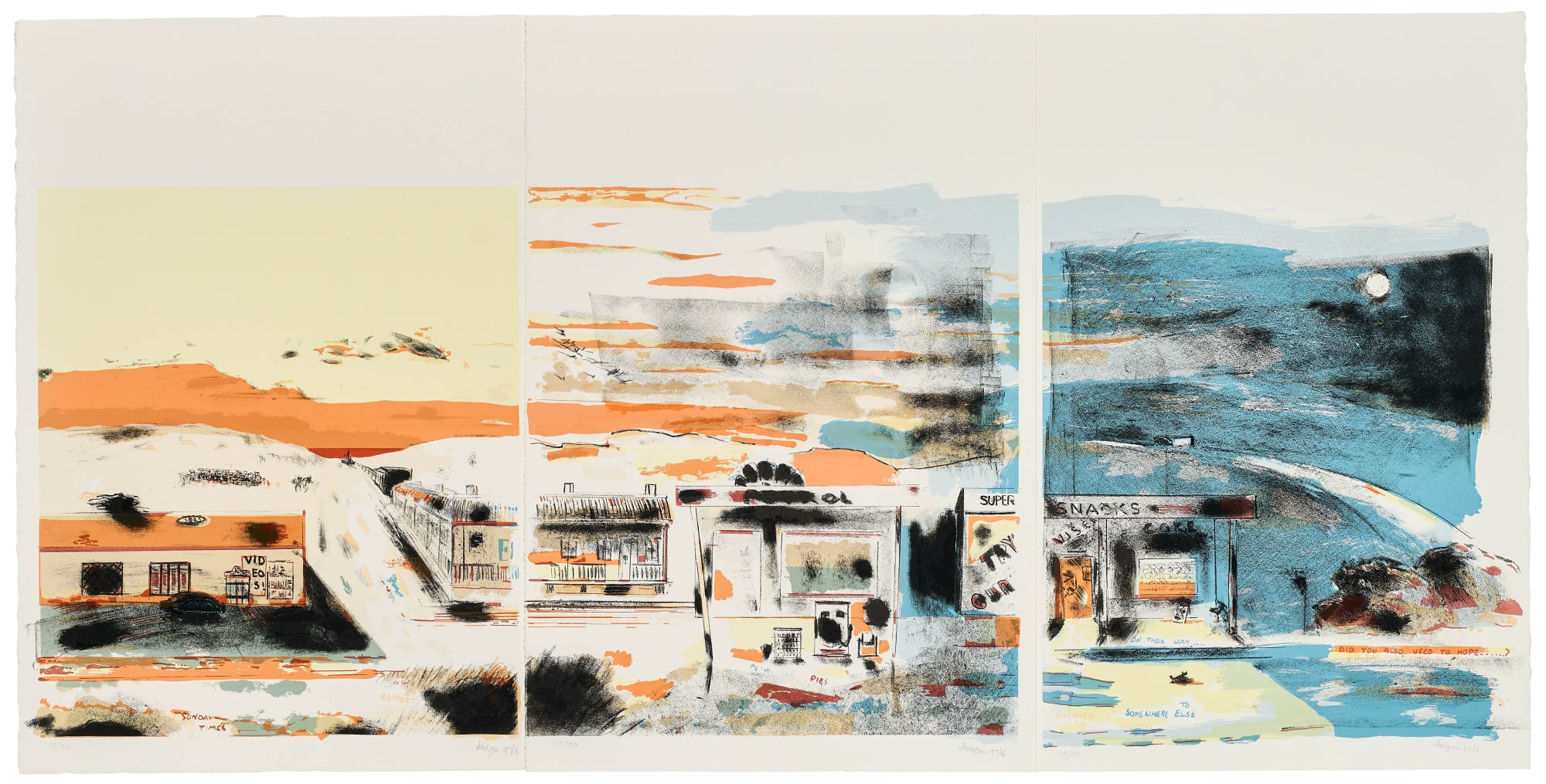 Robert Hodgins, These Sundays, triptych, 1997/8