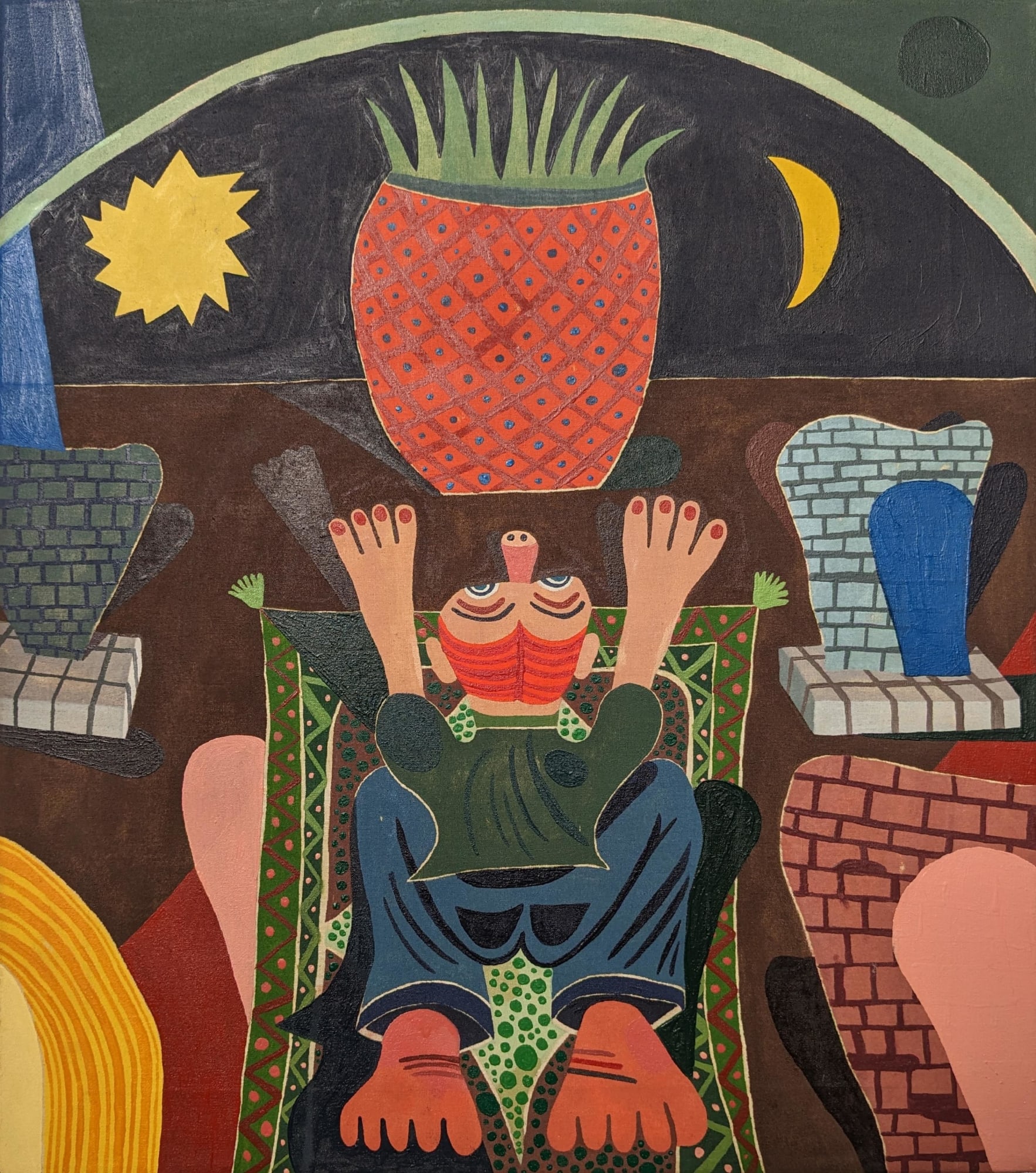 PETER LARSEN, Person Worshipping Large Pineapple, 2023