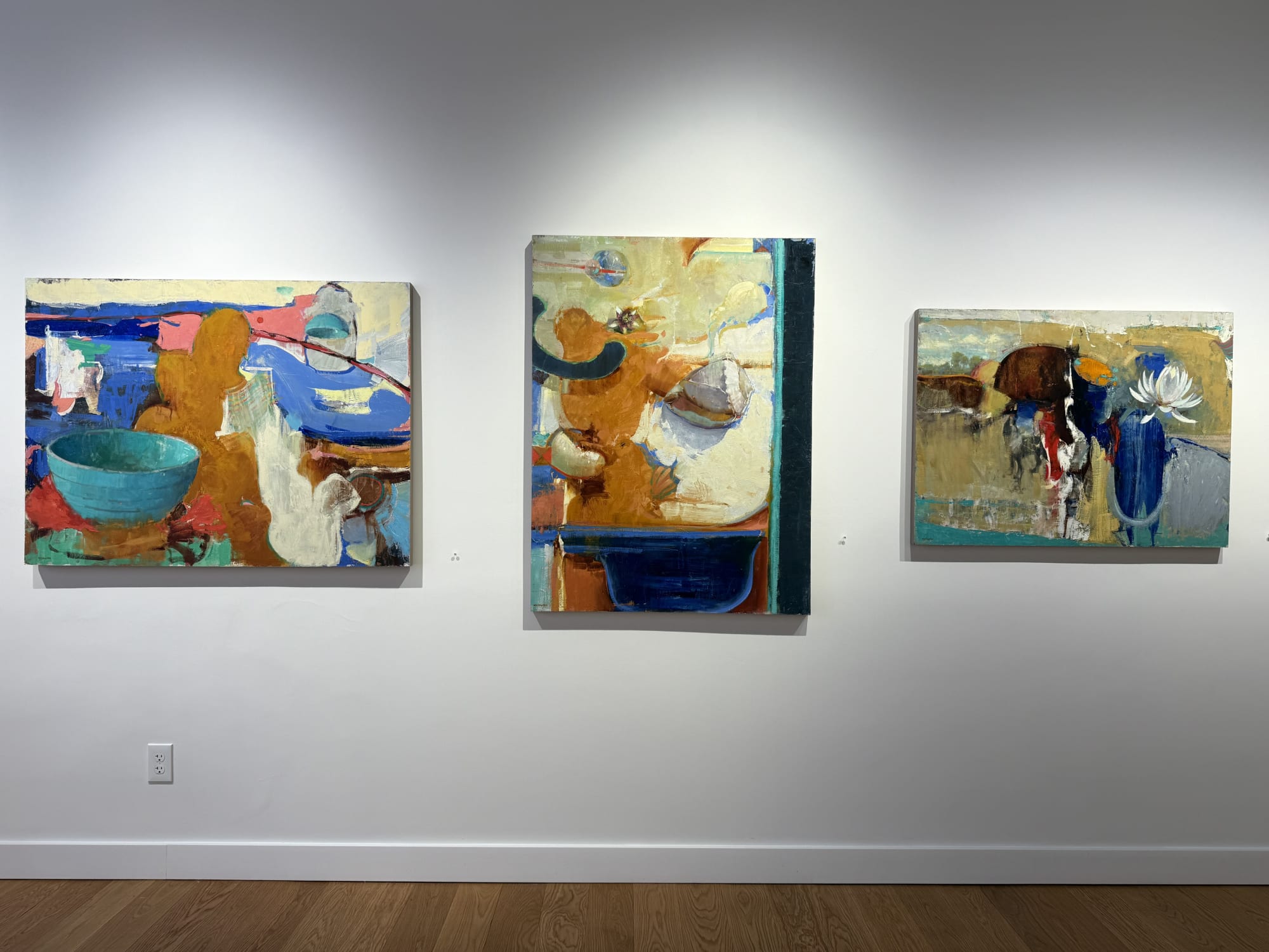 a gallery wall showing paintings by Randall Sexton