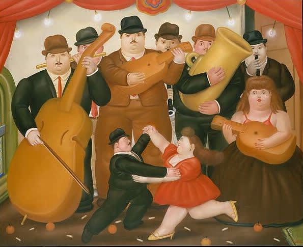 Dancing in Colombia, 1980 Oil on canvas 74in x 91in