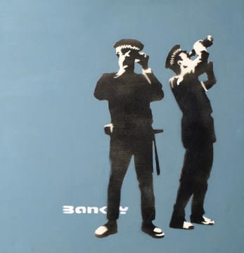 Avon And Somerset Constabulary, 2001 Acrylic and spray-paint stencil on canvas 61cm x 61cm