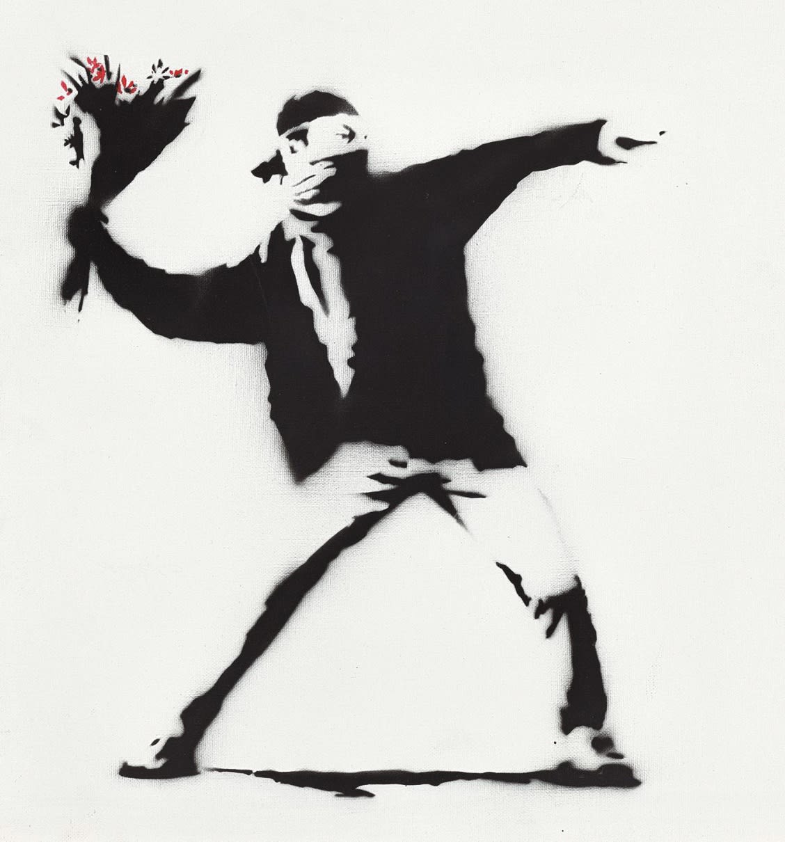 Love Is In The Air, 2002 Stencil spray-paint on canvas 43cm x 51cm