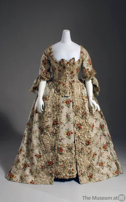 Robe à la française of brocaded silk French, ca. 1755–60 The Museum at FIT (P82.27.1)