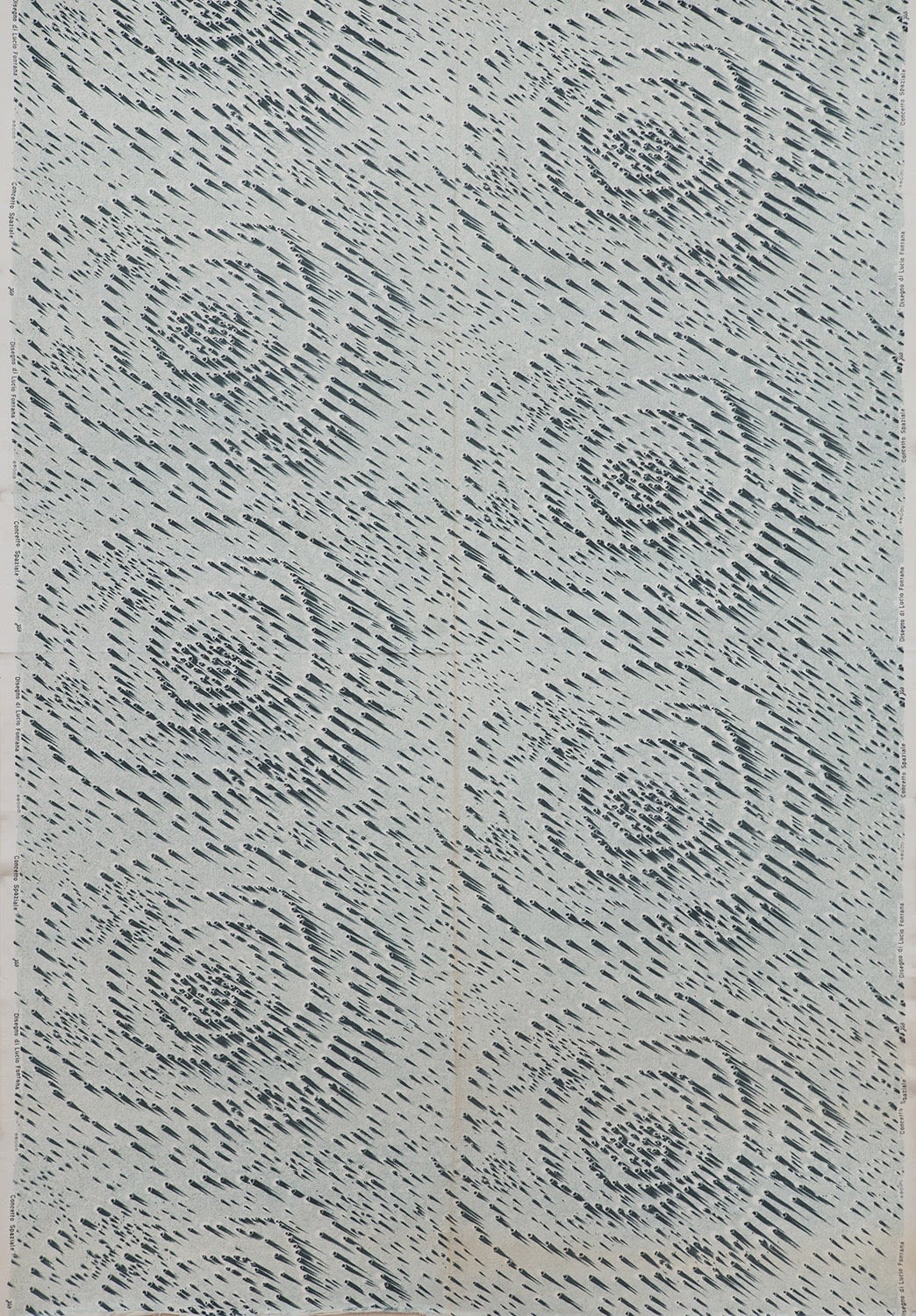 "Concetto spaziale" screen-printed cotton-rayon Lucio Fontana (Italian), 1954 Philadelphia Museum of Art (2018-13-2)