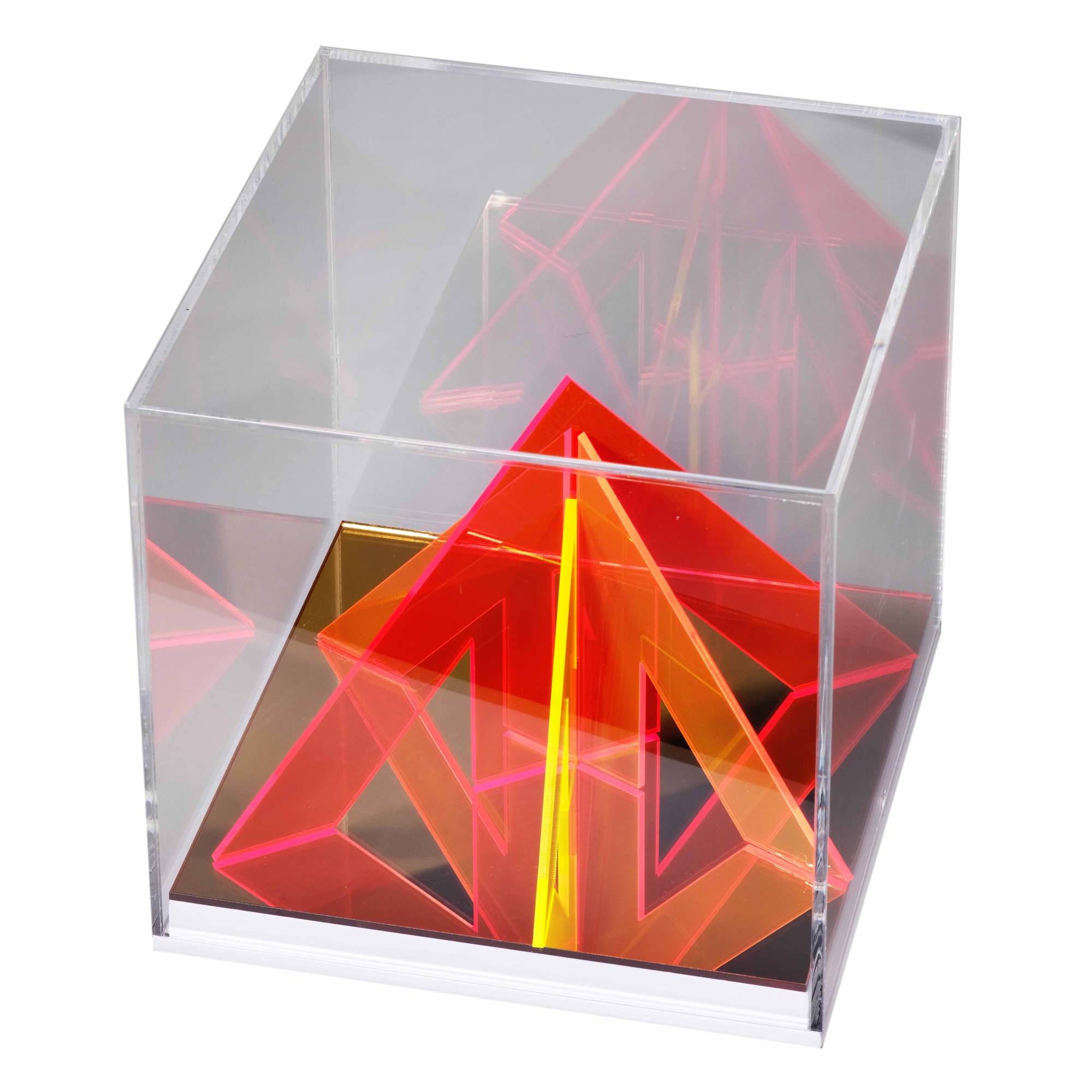 Pylon Peak, 2020 transparent and mirrored perspex sculpture, Photo: Artwise