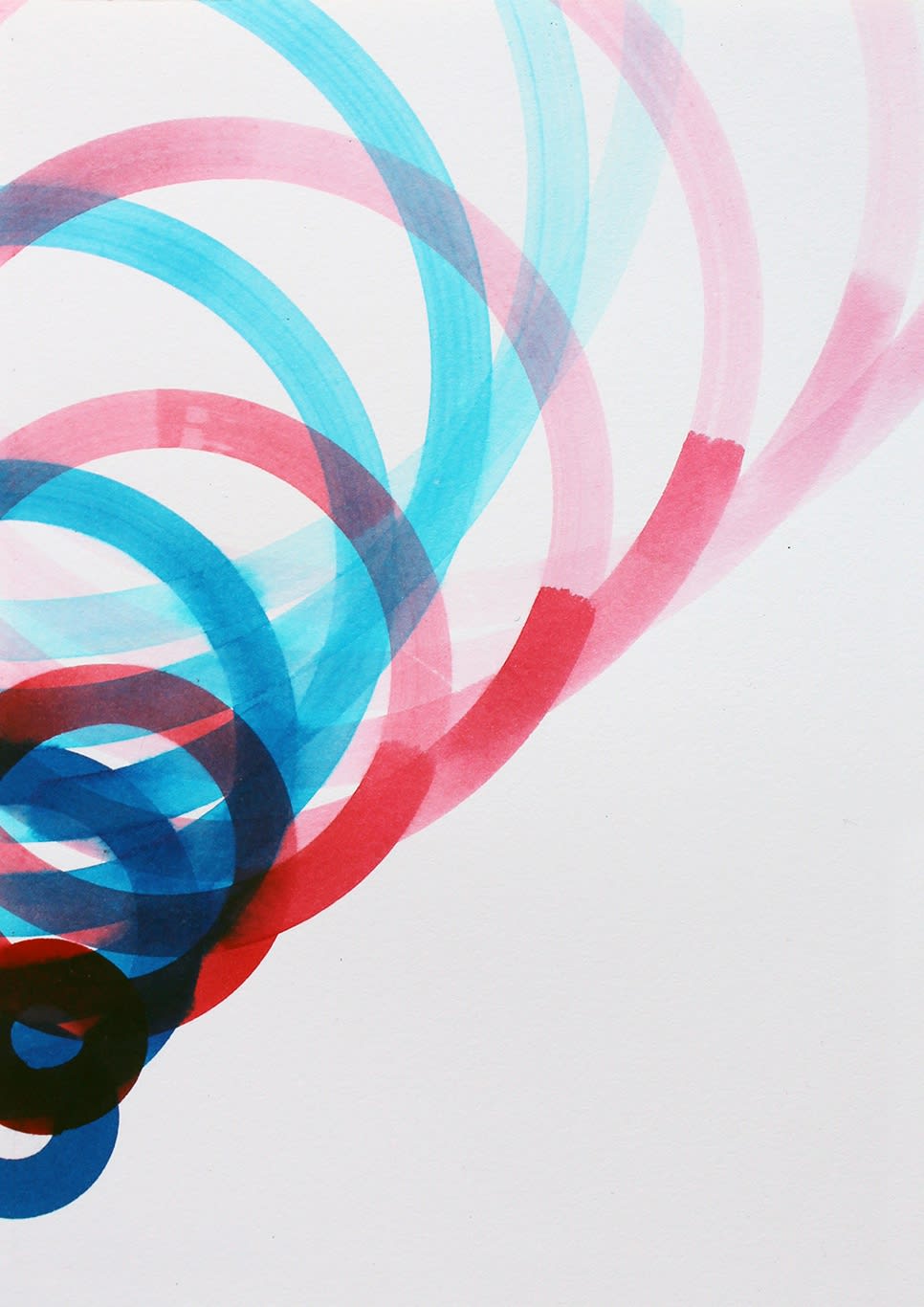 Fiona Grady Flowing, 2017 ink watercolour drawing on paper, paper size 21.0 x 14.8 cm