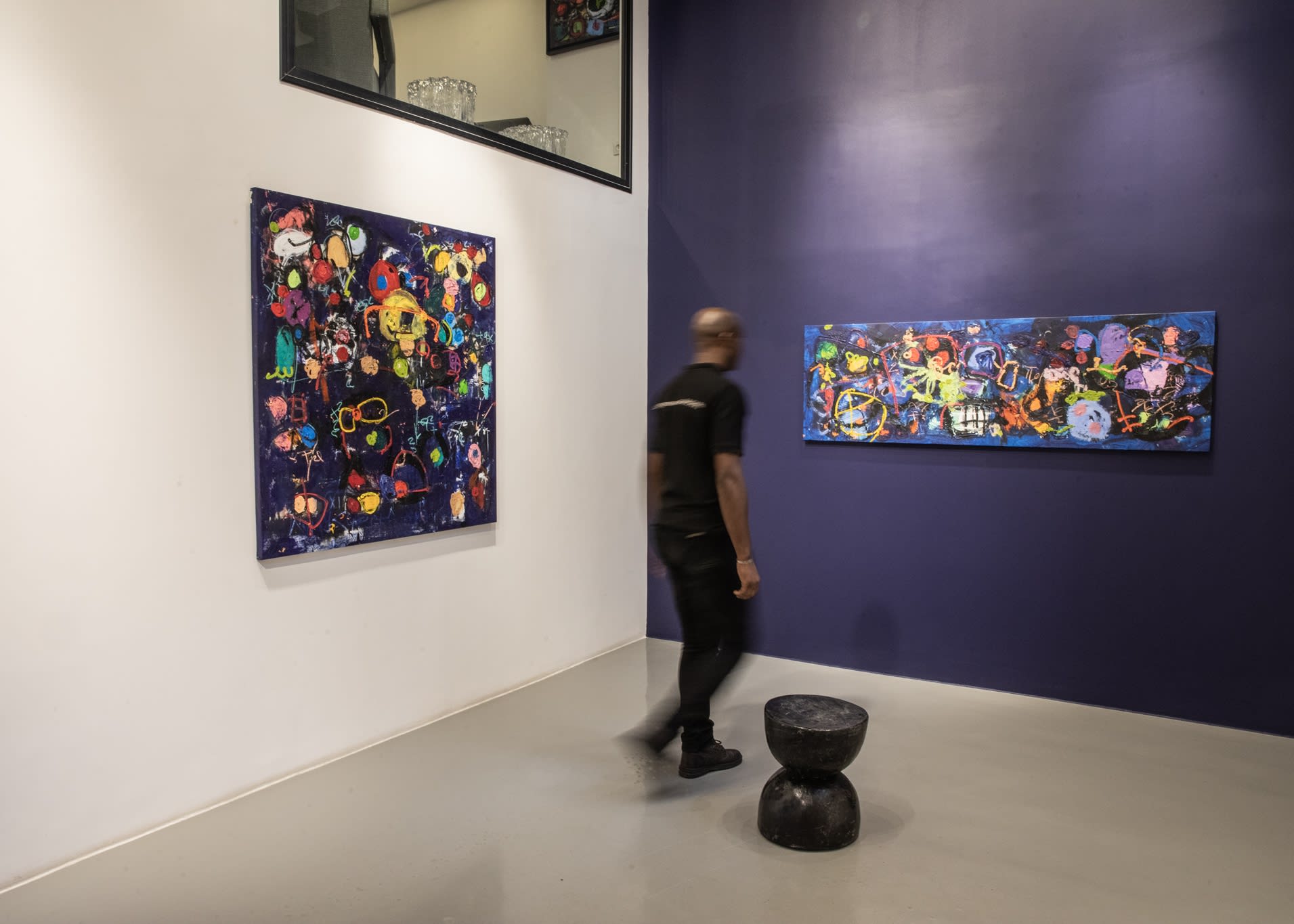 View of Tunisian artist Taher Jaoui's solo show in Abidjan at the contemporary art gallery FARAH FAKHRI